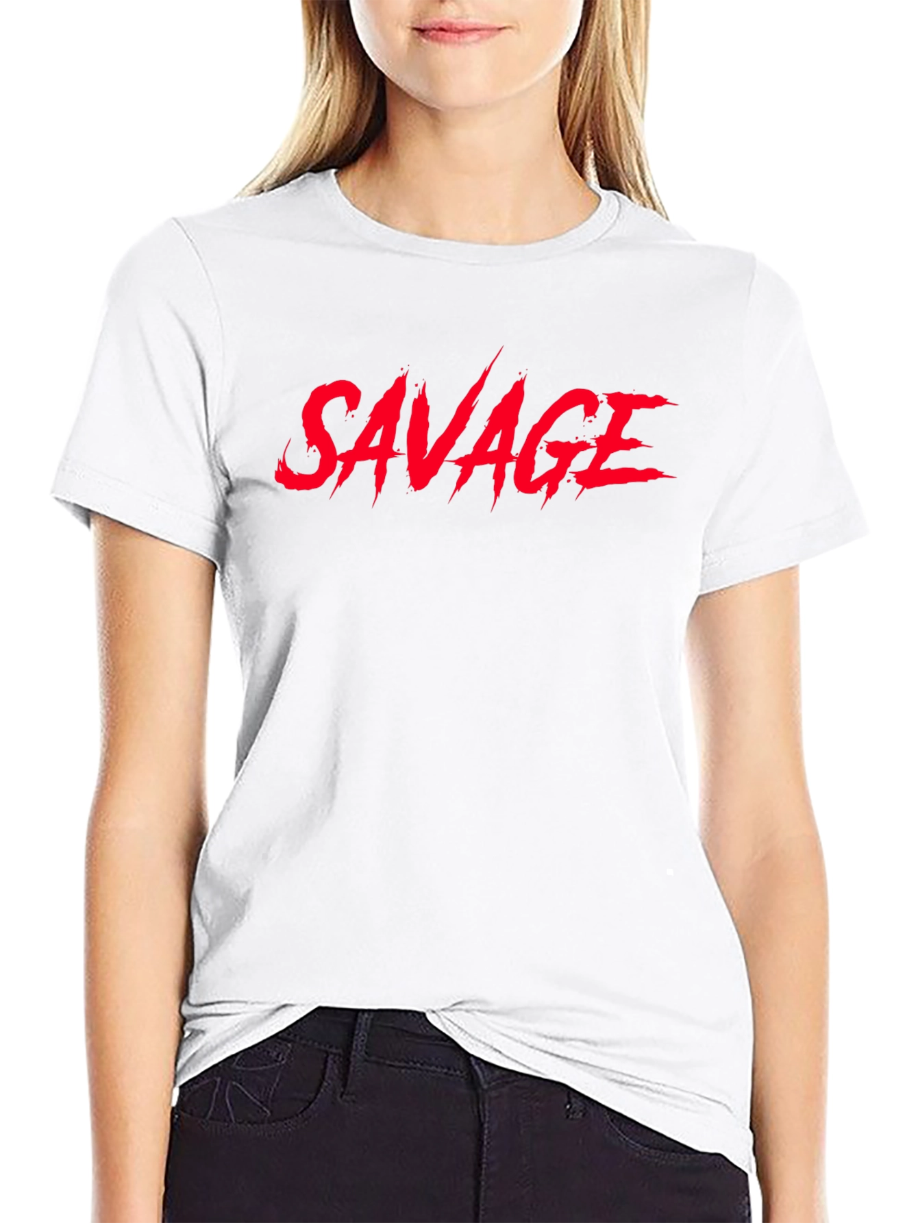 Savage Graphic Print T-Shirt - Black