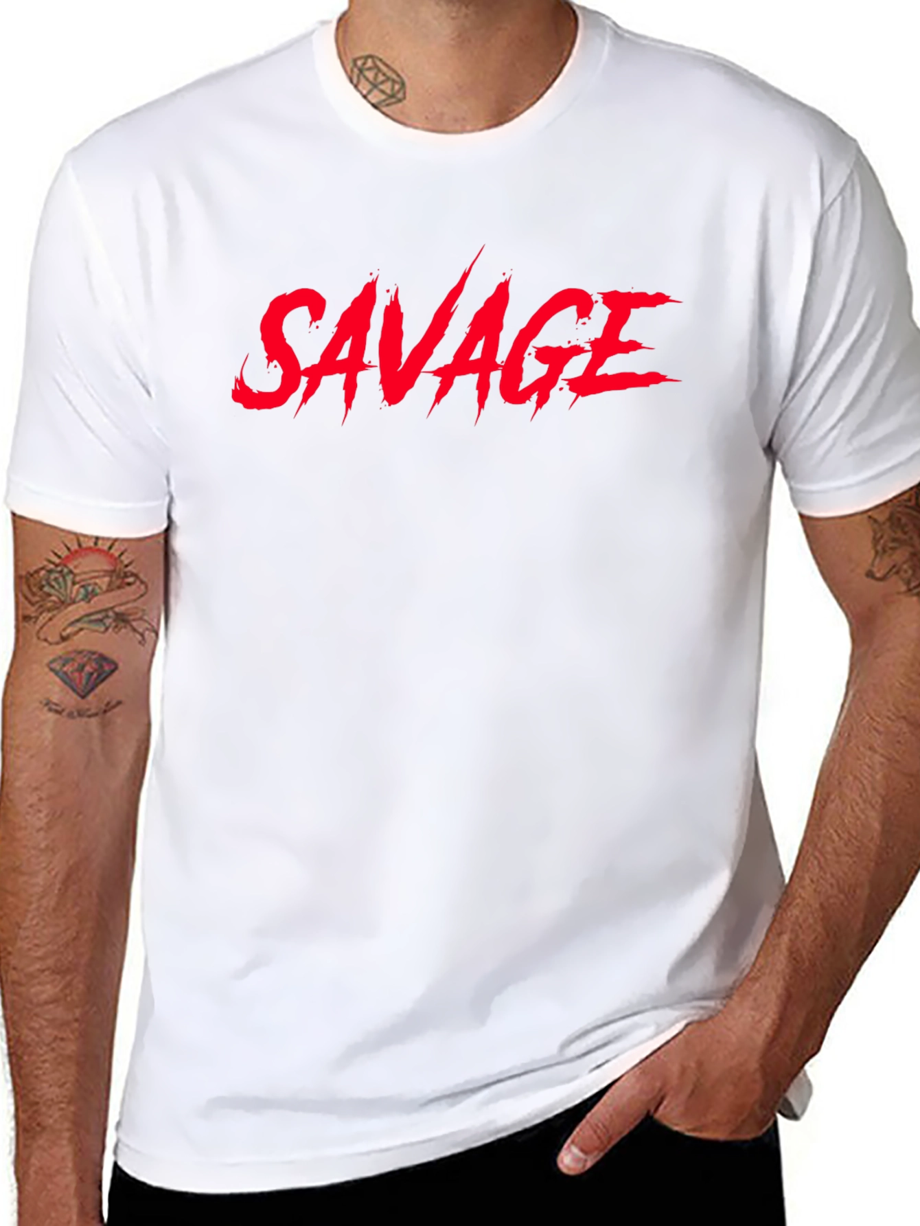 Savage Graphic Print T-Shirt - Black