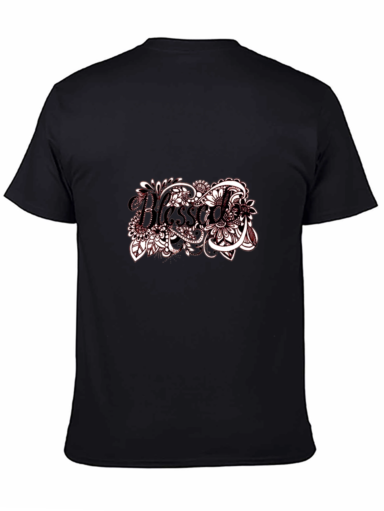 Blessed Floral Graphic Black T-Shirt