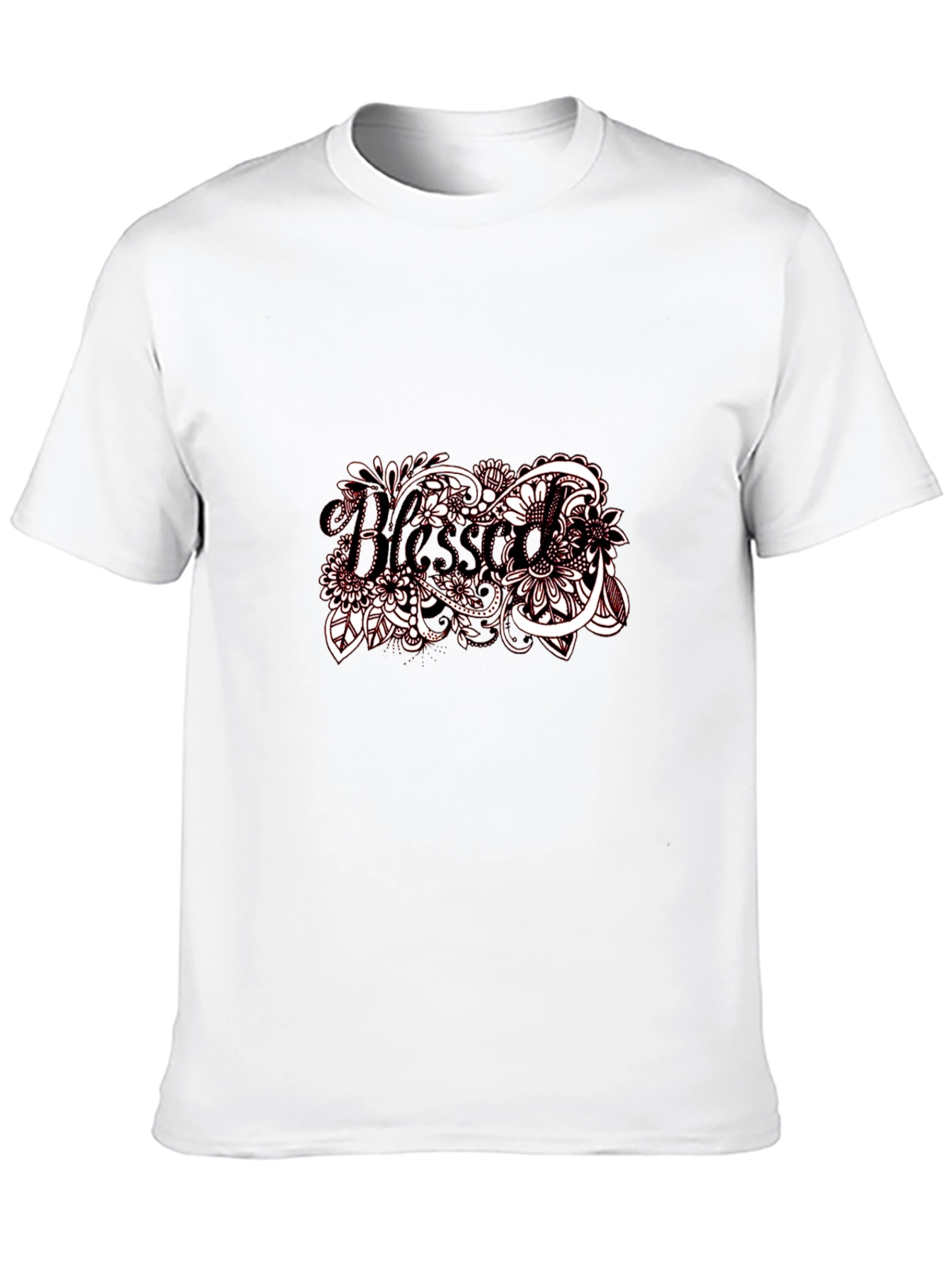 Blessed Floral Graphic Black T-Shirt