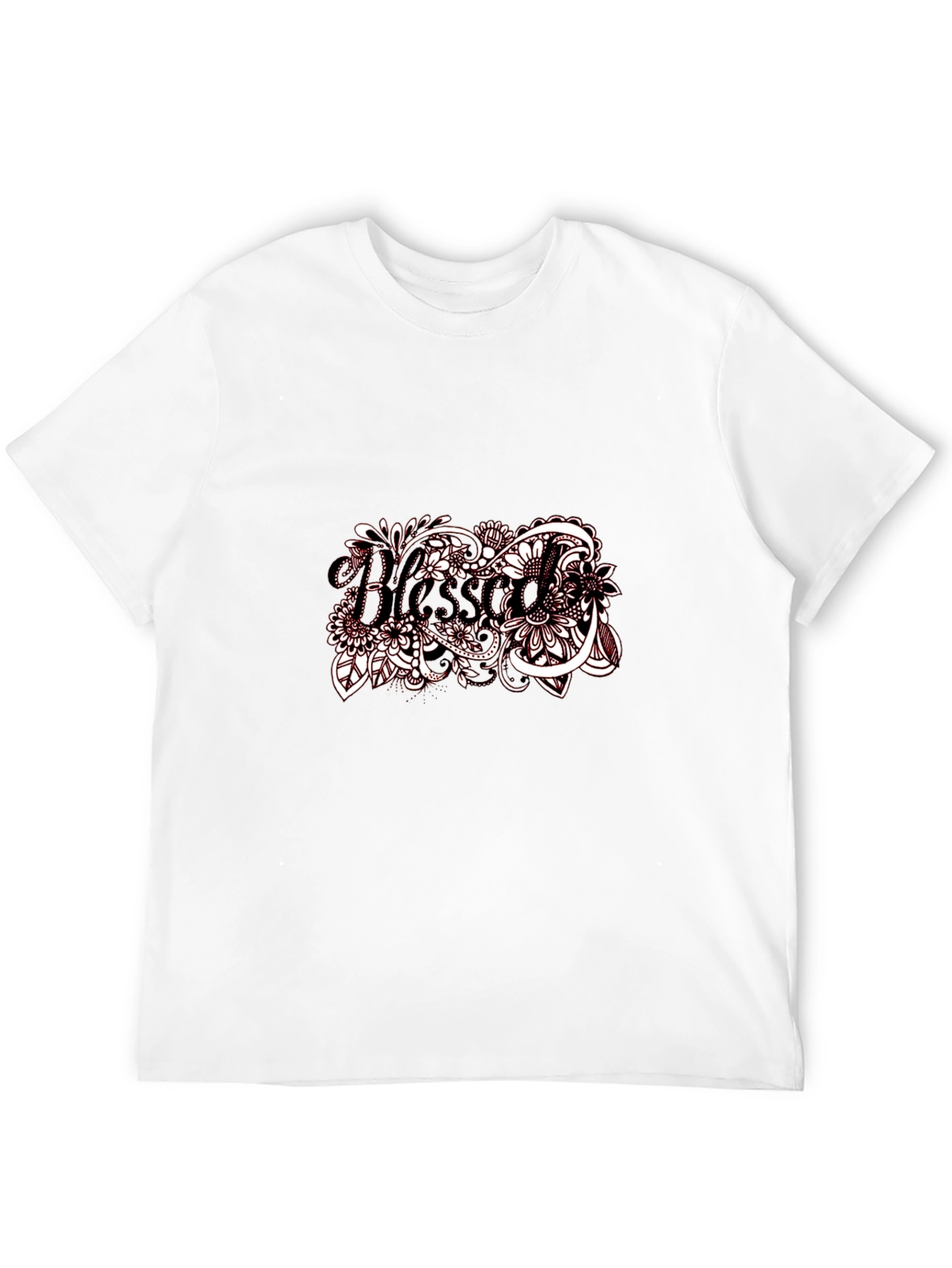 Blessed Floral Graphic Black T-Shirt