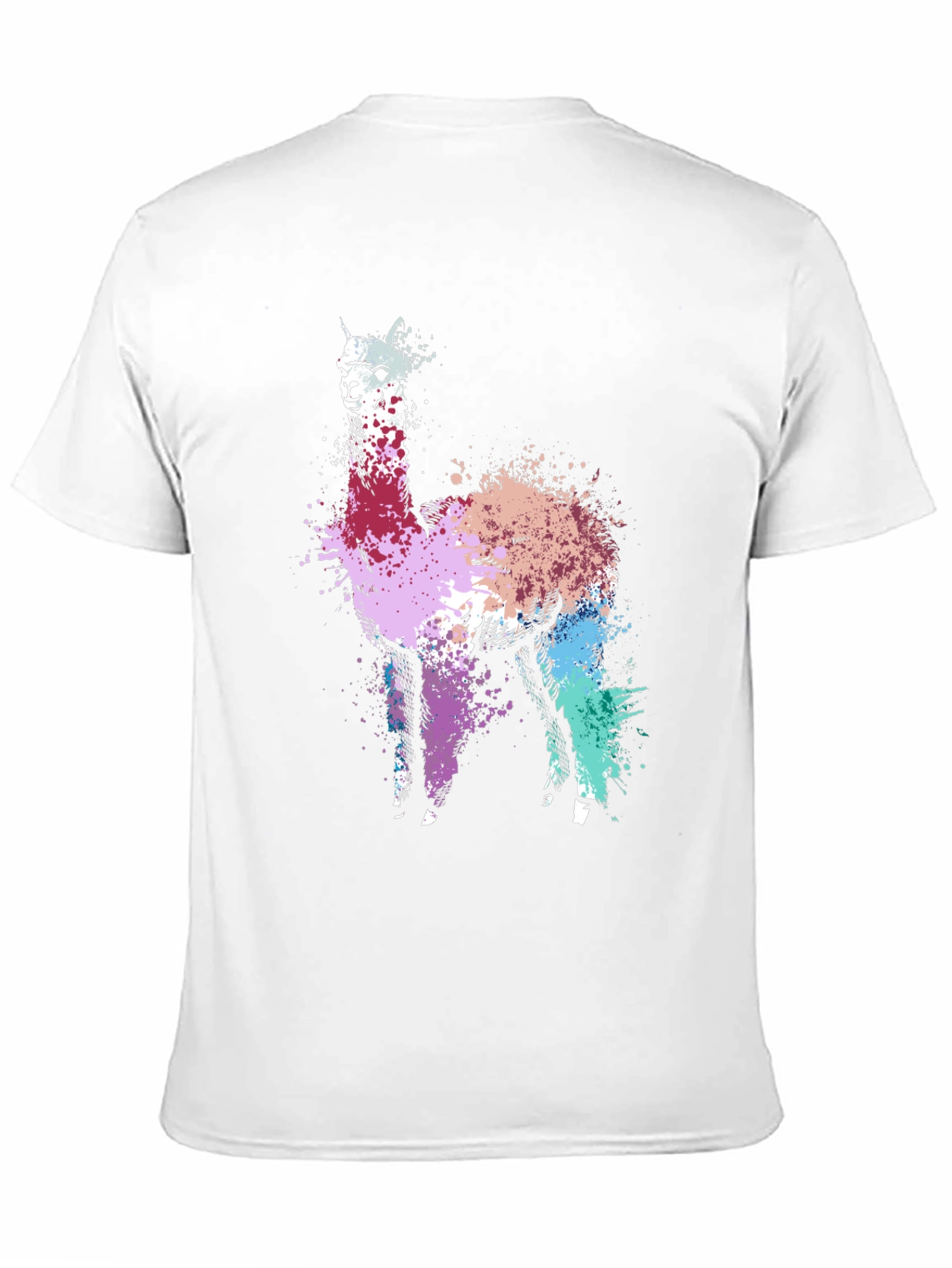 Abstract Llama Graphic Tee - Unique Splatter Art T-Shirt