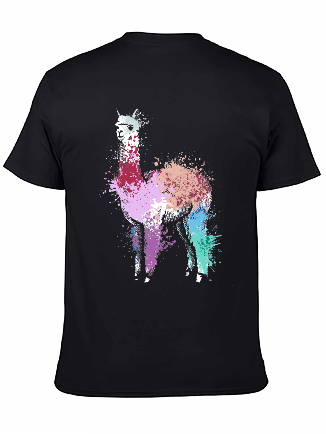 Abstract Llama Graphic Tee - Unique Splatter Art T-Shirt