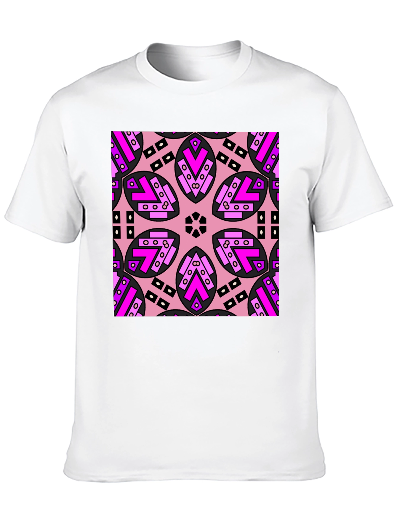 Geometric Pink Patterned T-Shirt