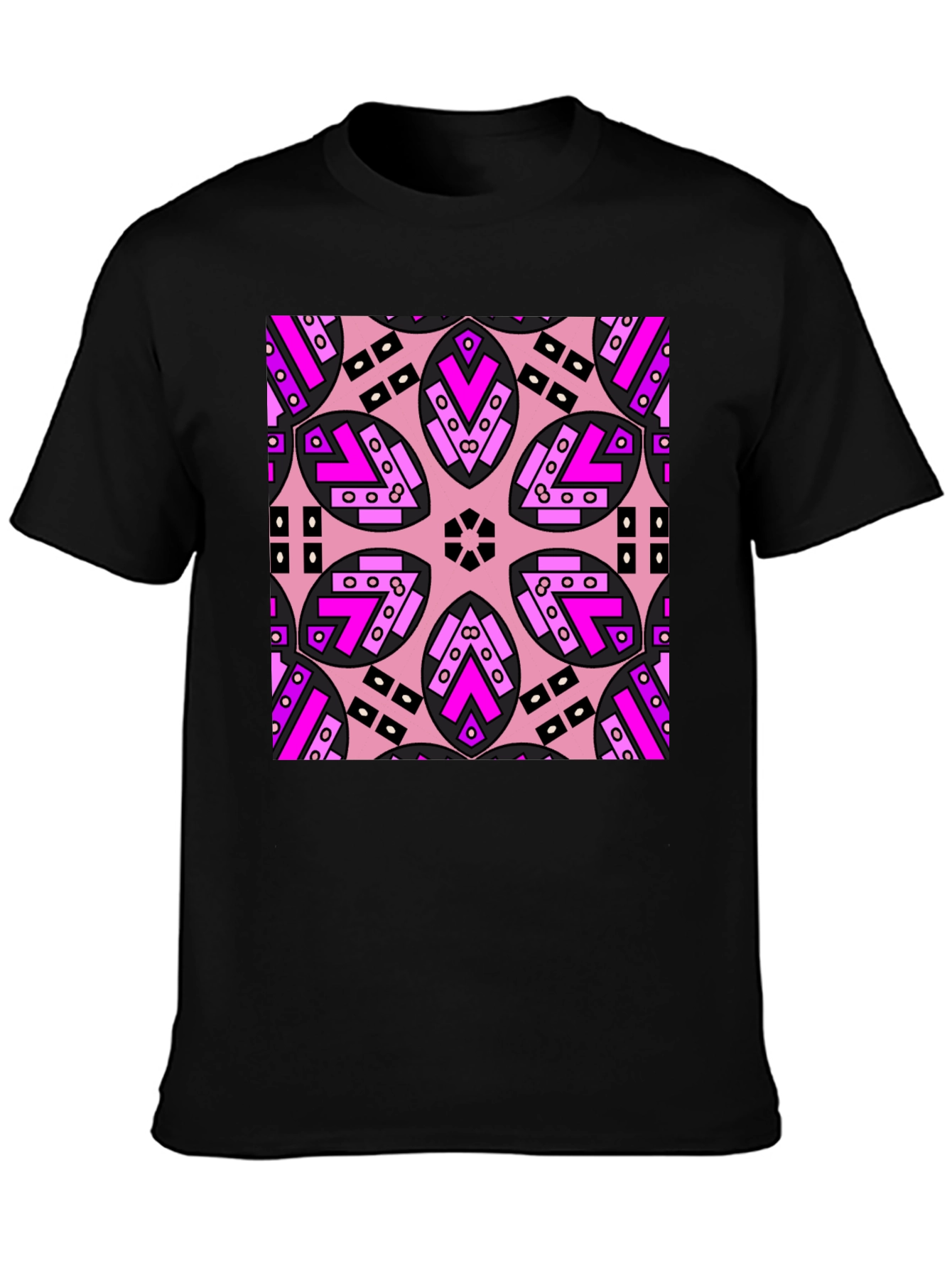 Geometric Pink Patterned T-Shirt