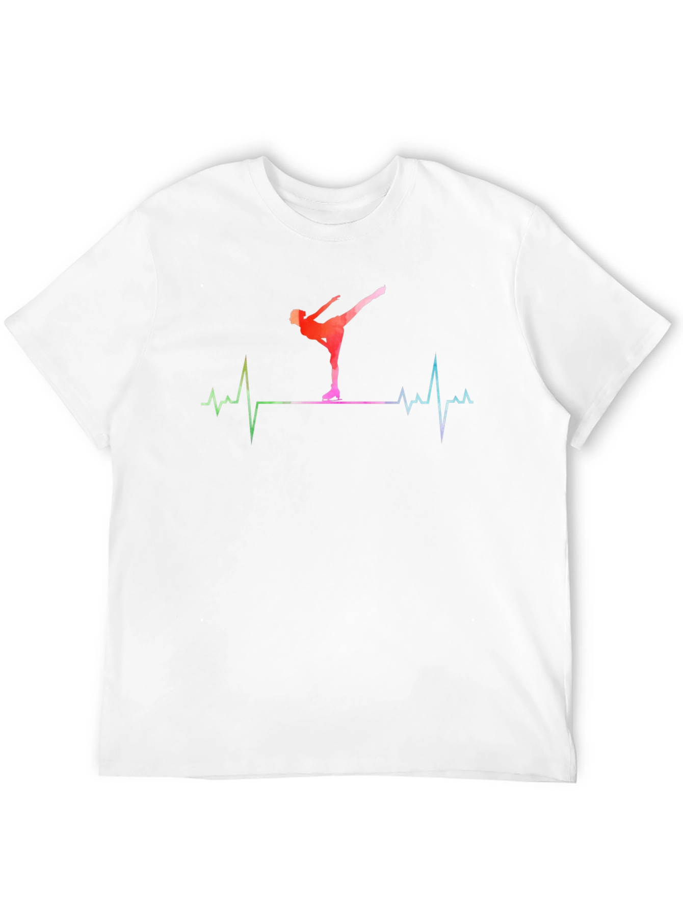 Ice Skating Heartbeat T-Shirt - Black Cotton Tee
