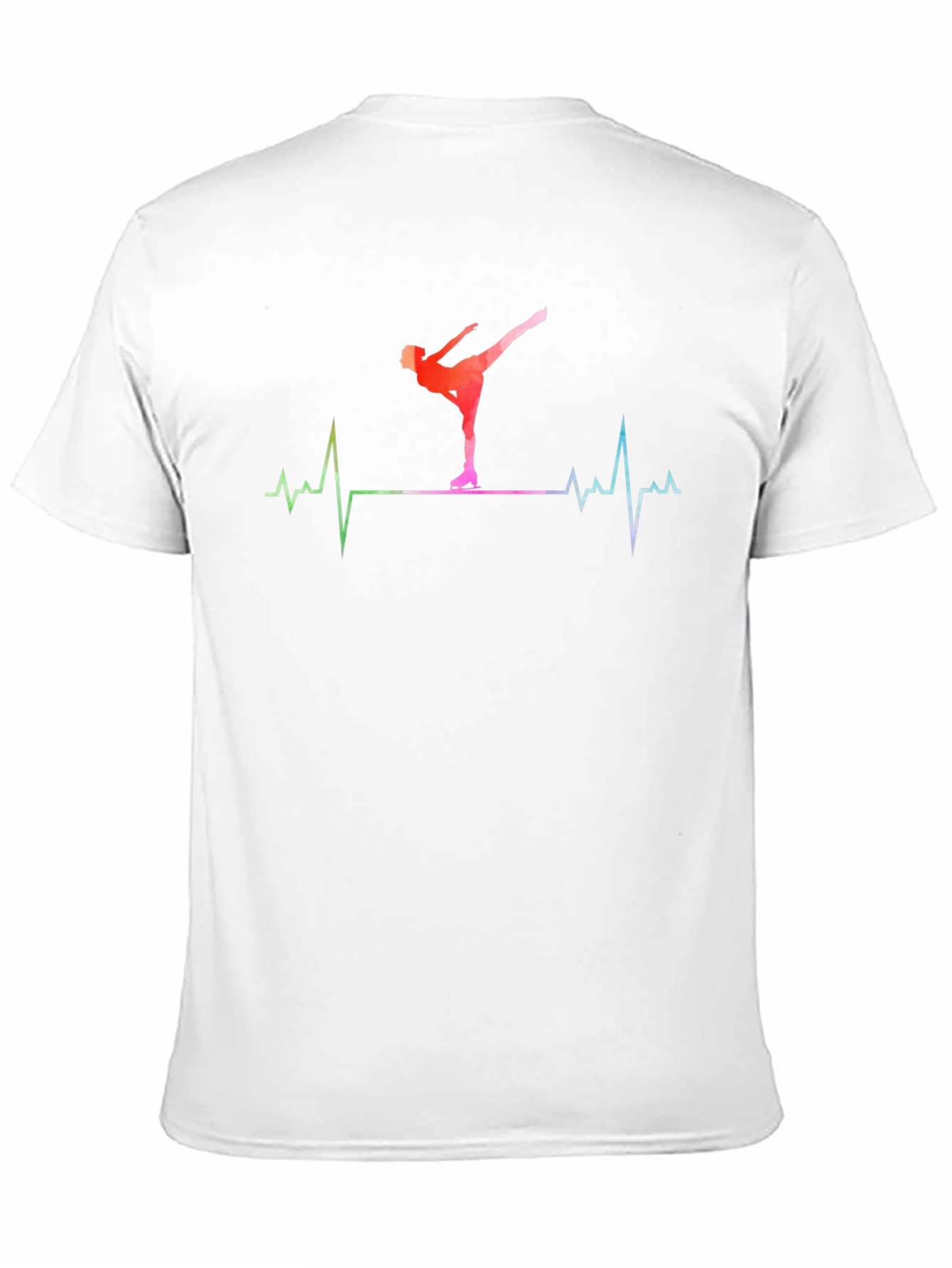 Ice Skating Heartbeat T-Shirt - Black Cotton Tee