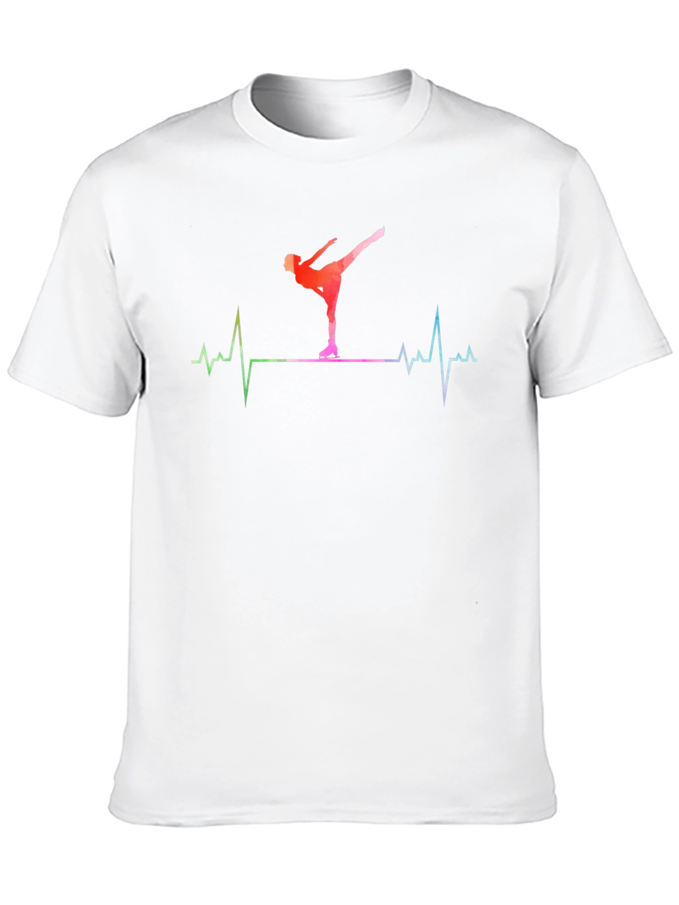 Ice Skating Heartbeat T-Shirt - Black Cotton Tee
