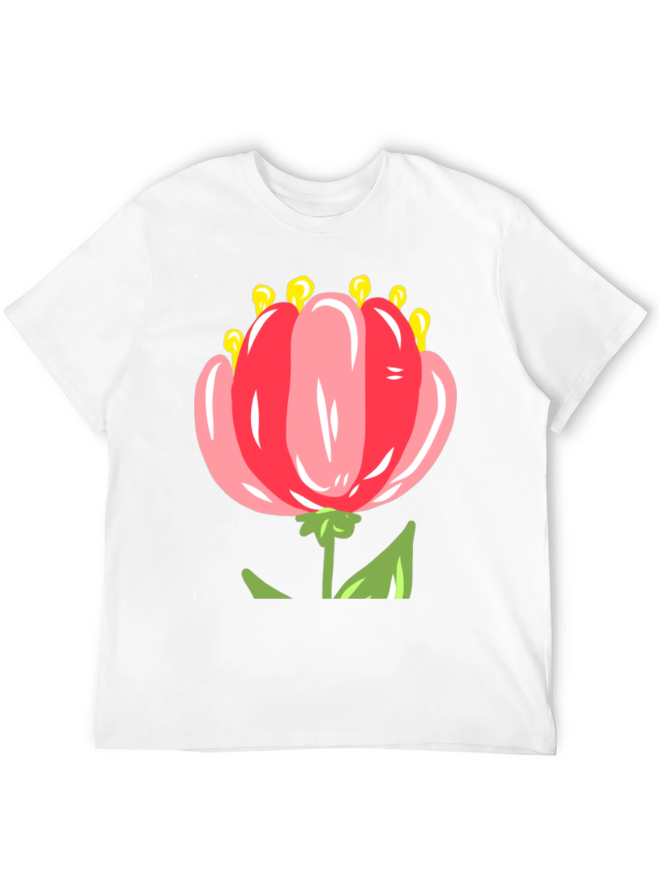 Floral T-Shirt: Pink Tulip Design