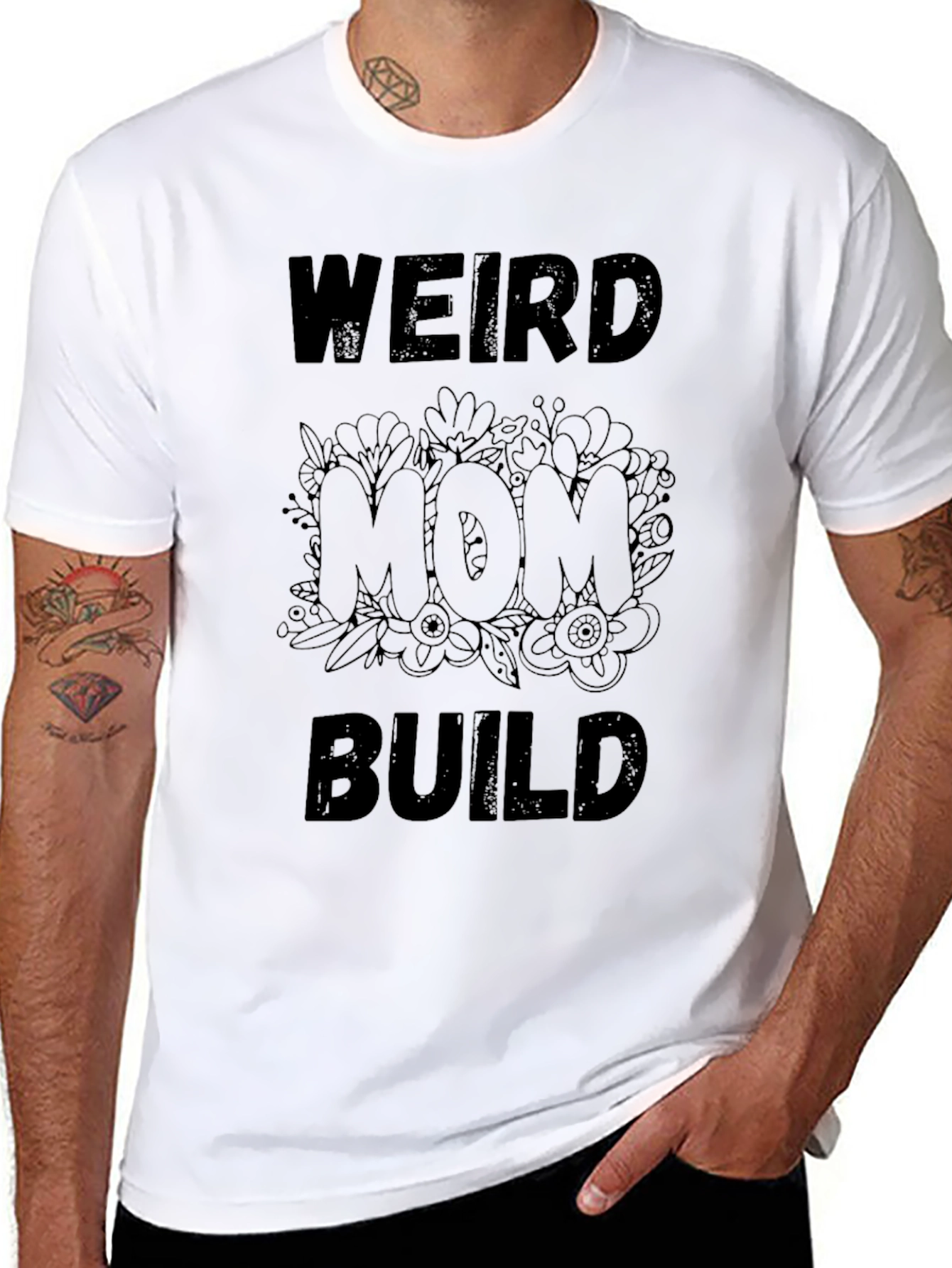 Weird Mom Build Black T-Shirt