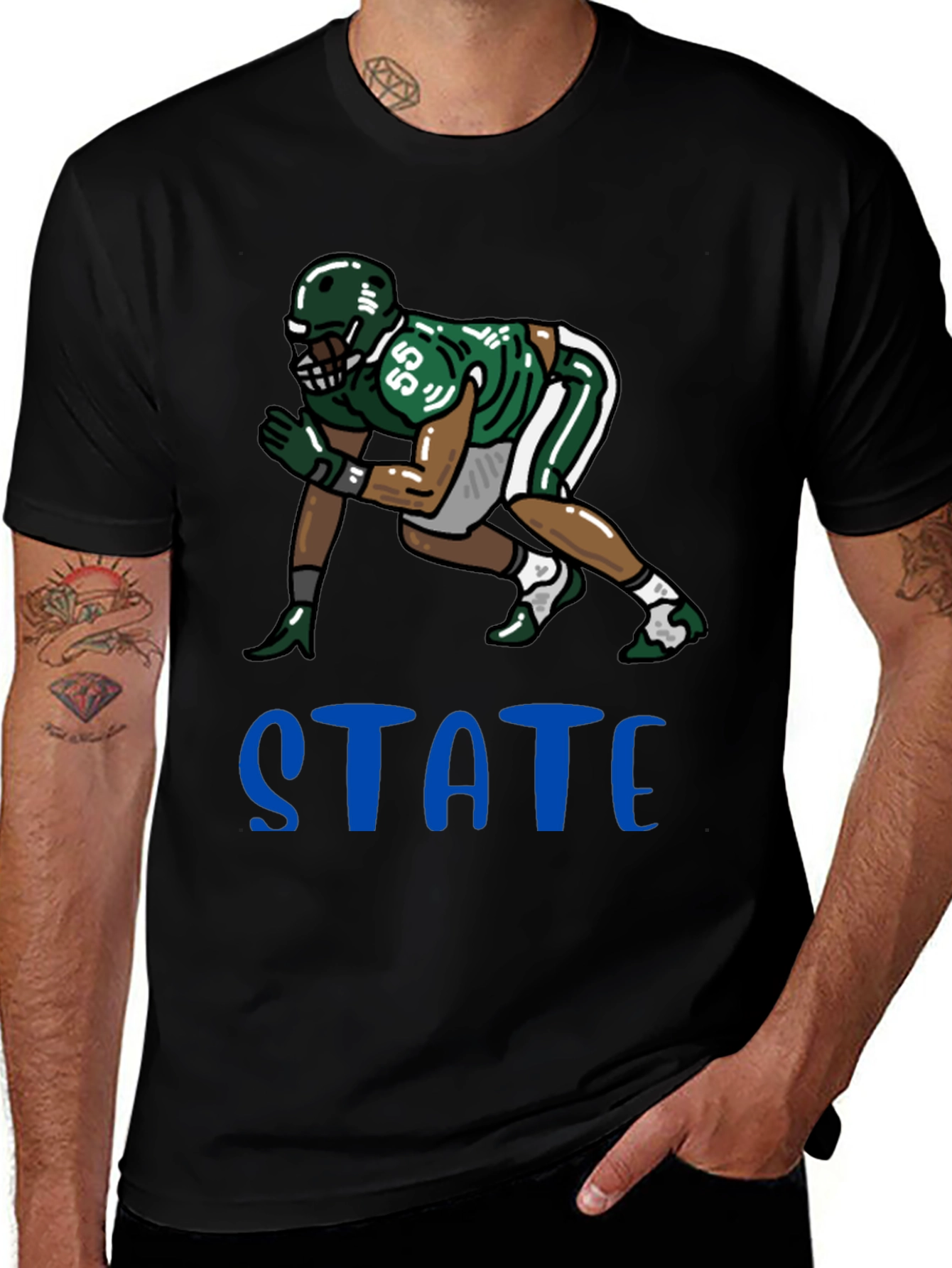 State Football Graphic Tee - Black Unisex T-Shirt