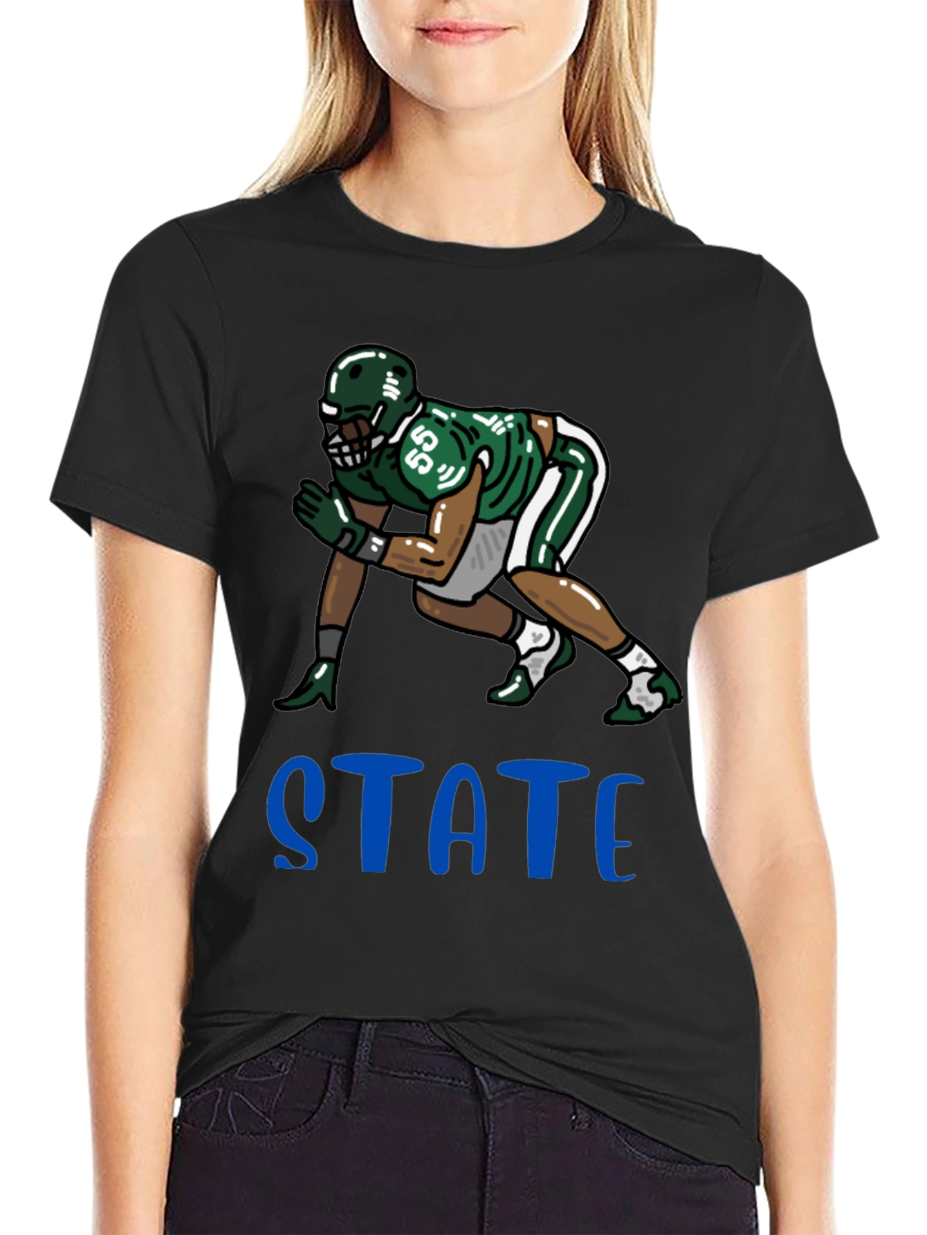 State Football Graphic Tee - Black Unisex T-Shirt