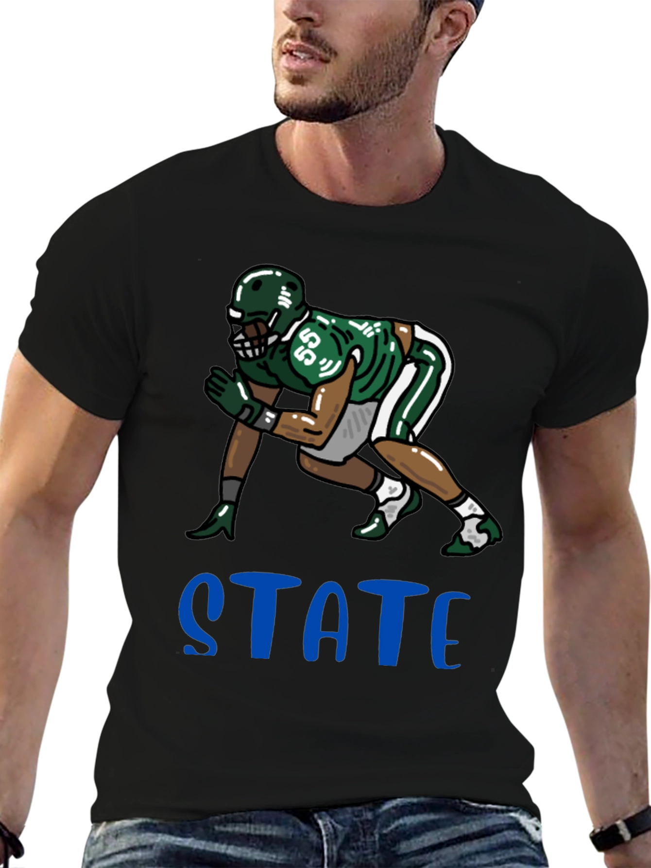 State Football Graphic Tee - Black Unisex T-Shirt