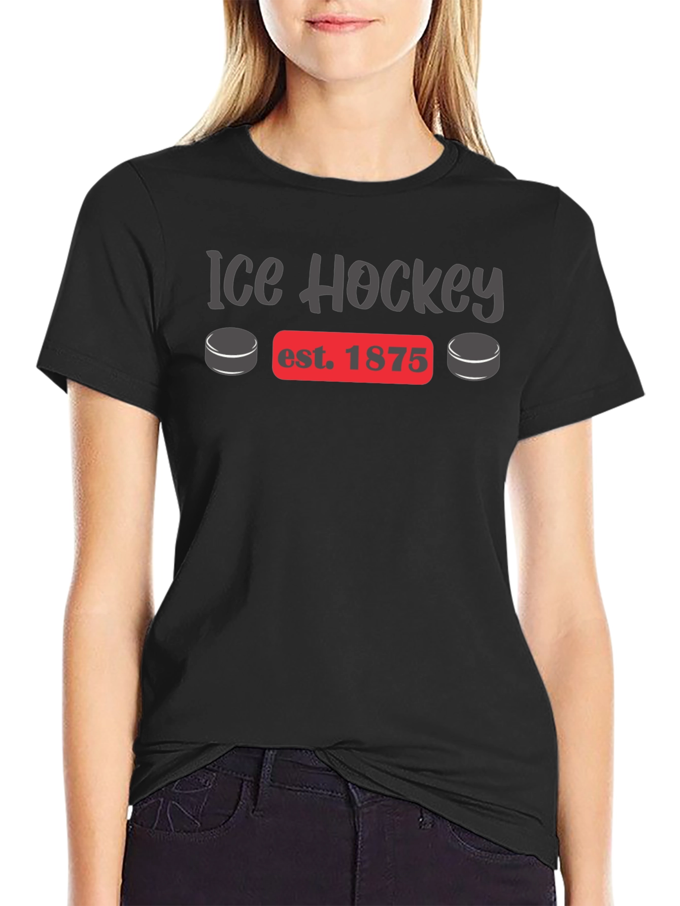 Ice Hockey Est. 1875 Black T-Shirt