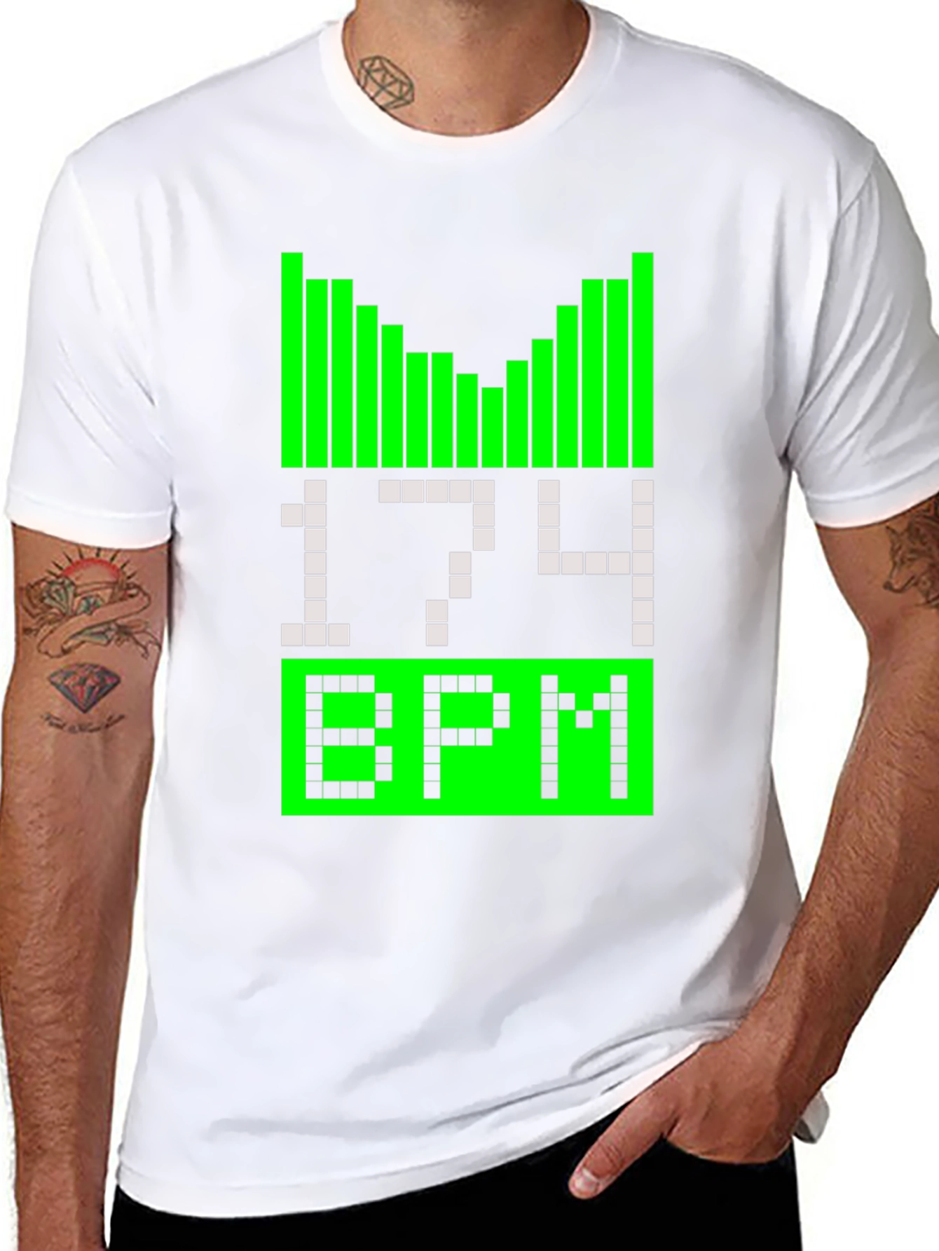 174 BPM Music Pulse Black T-Shirt