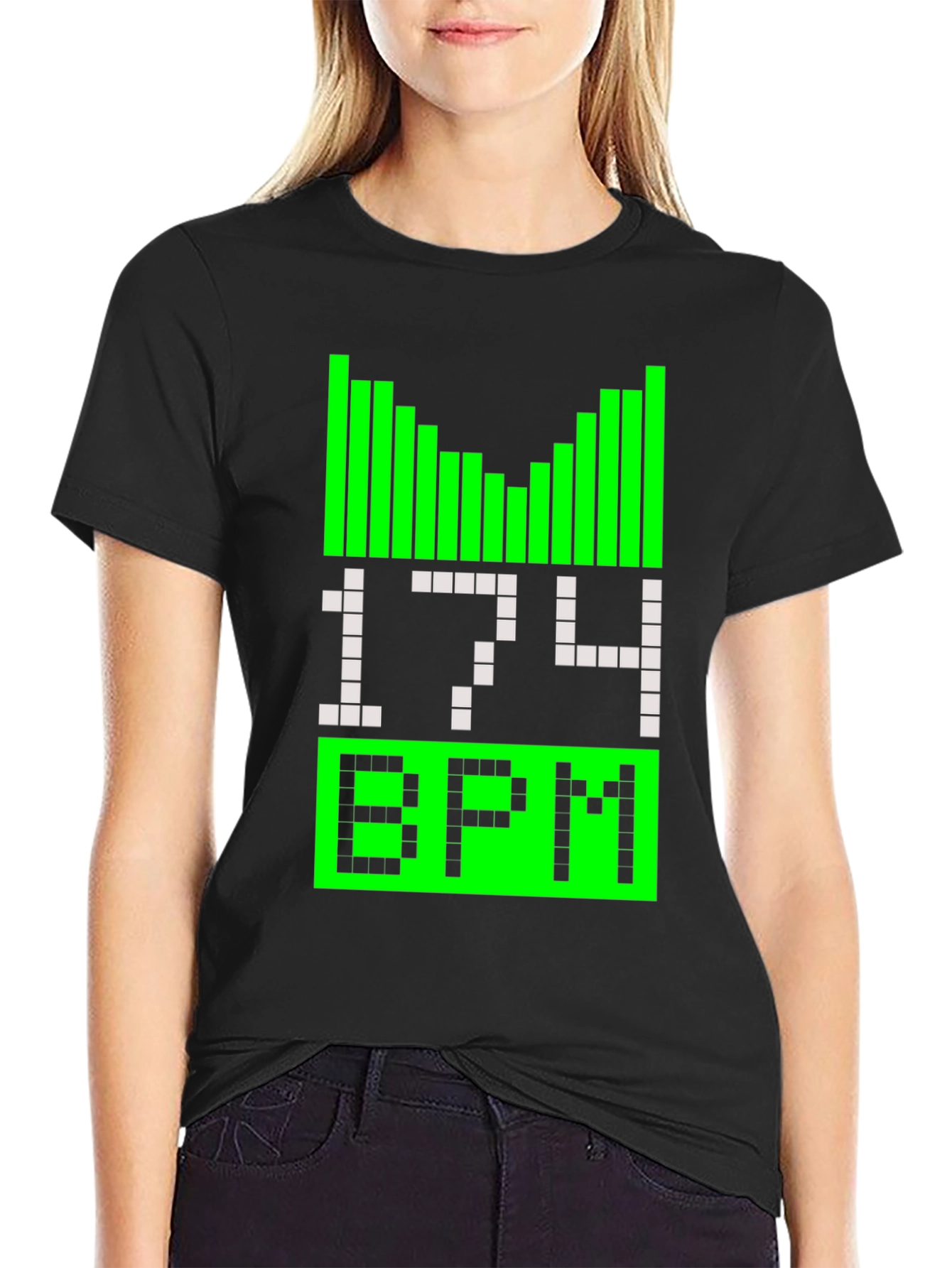 174 BPM Music Pulse Black T-Shirt