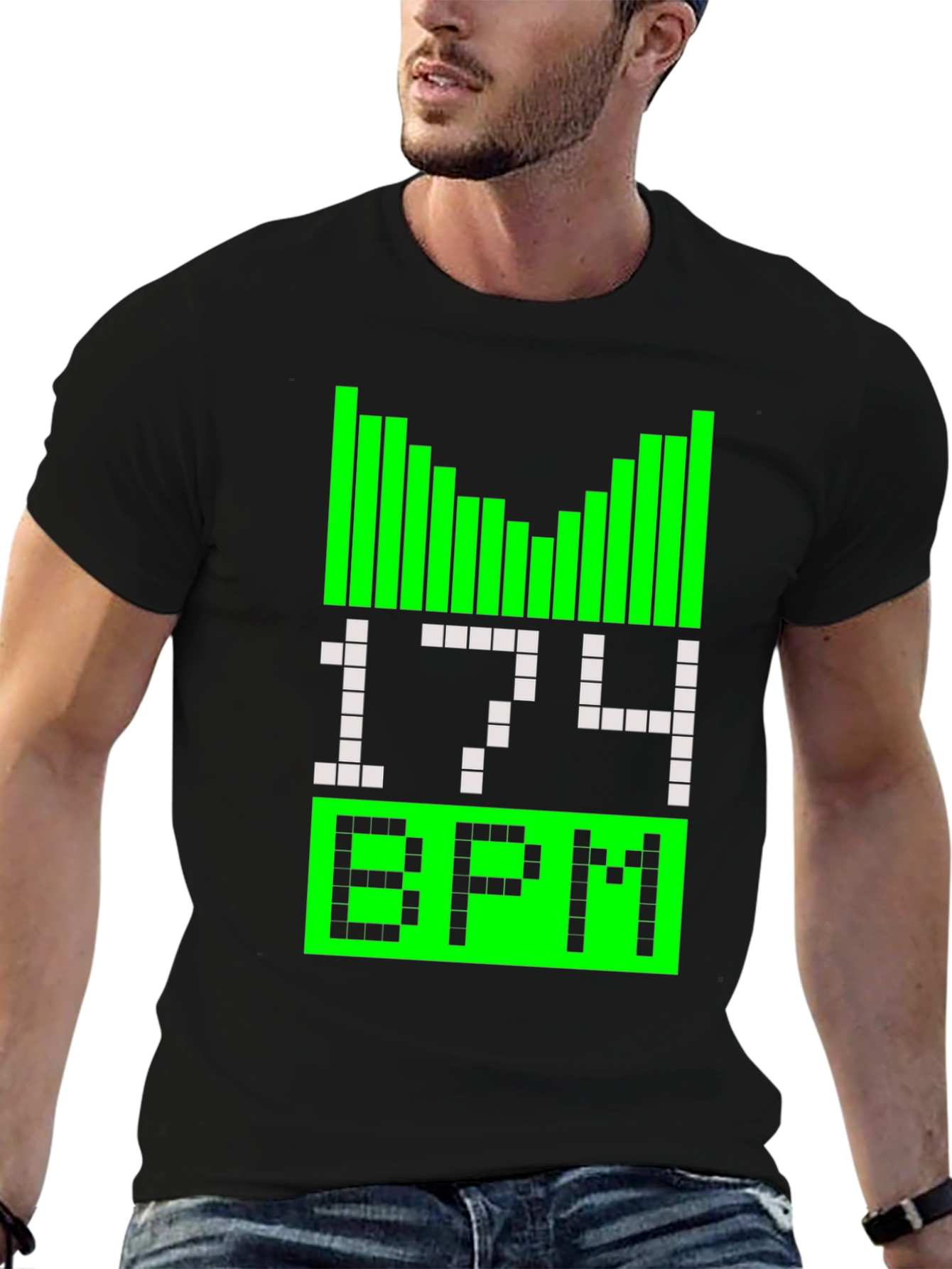 174 BPM Music Pulse Black T-Shirt