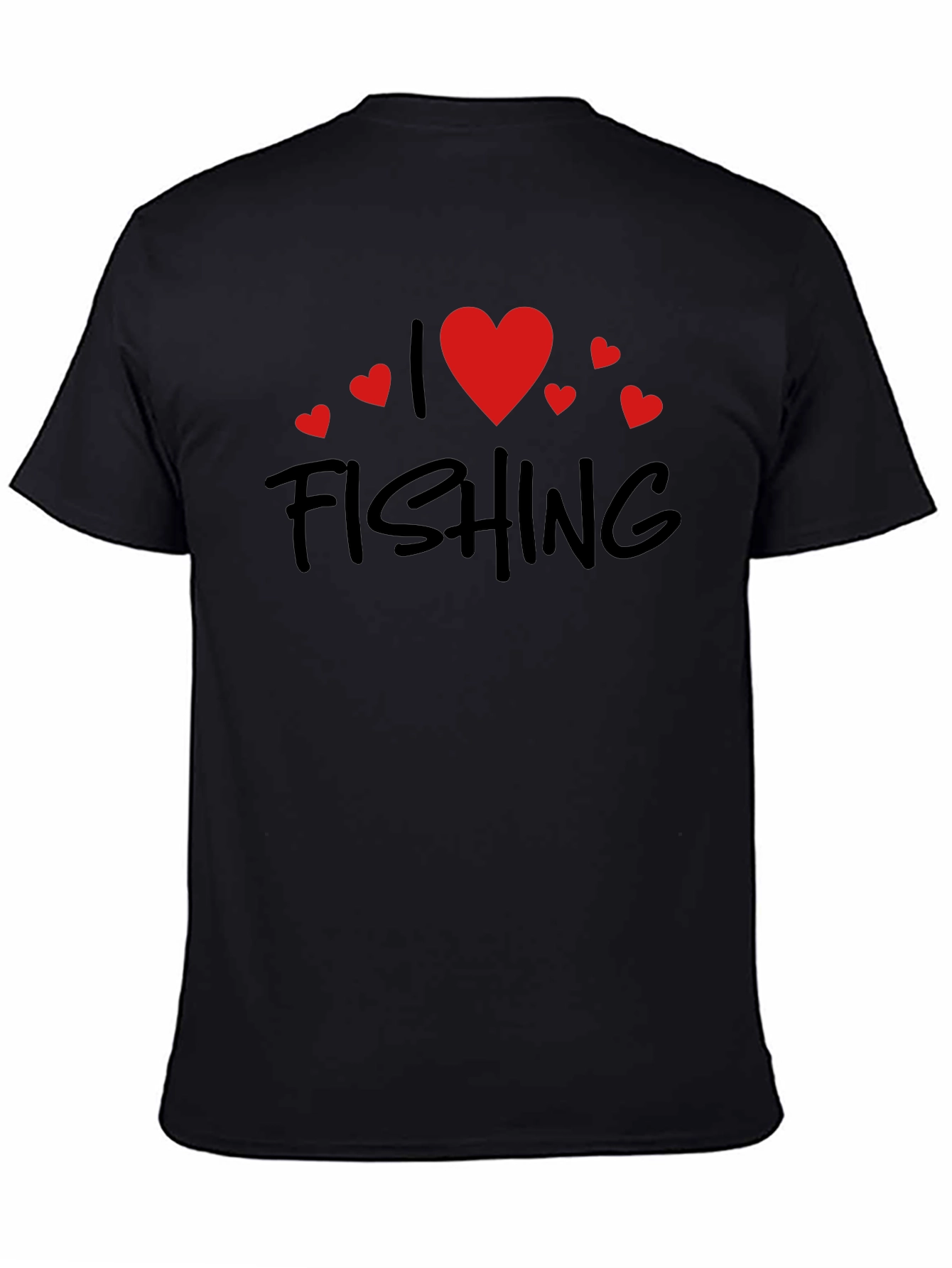 I Love Fishing Black Tee