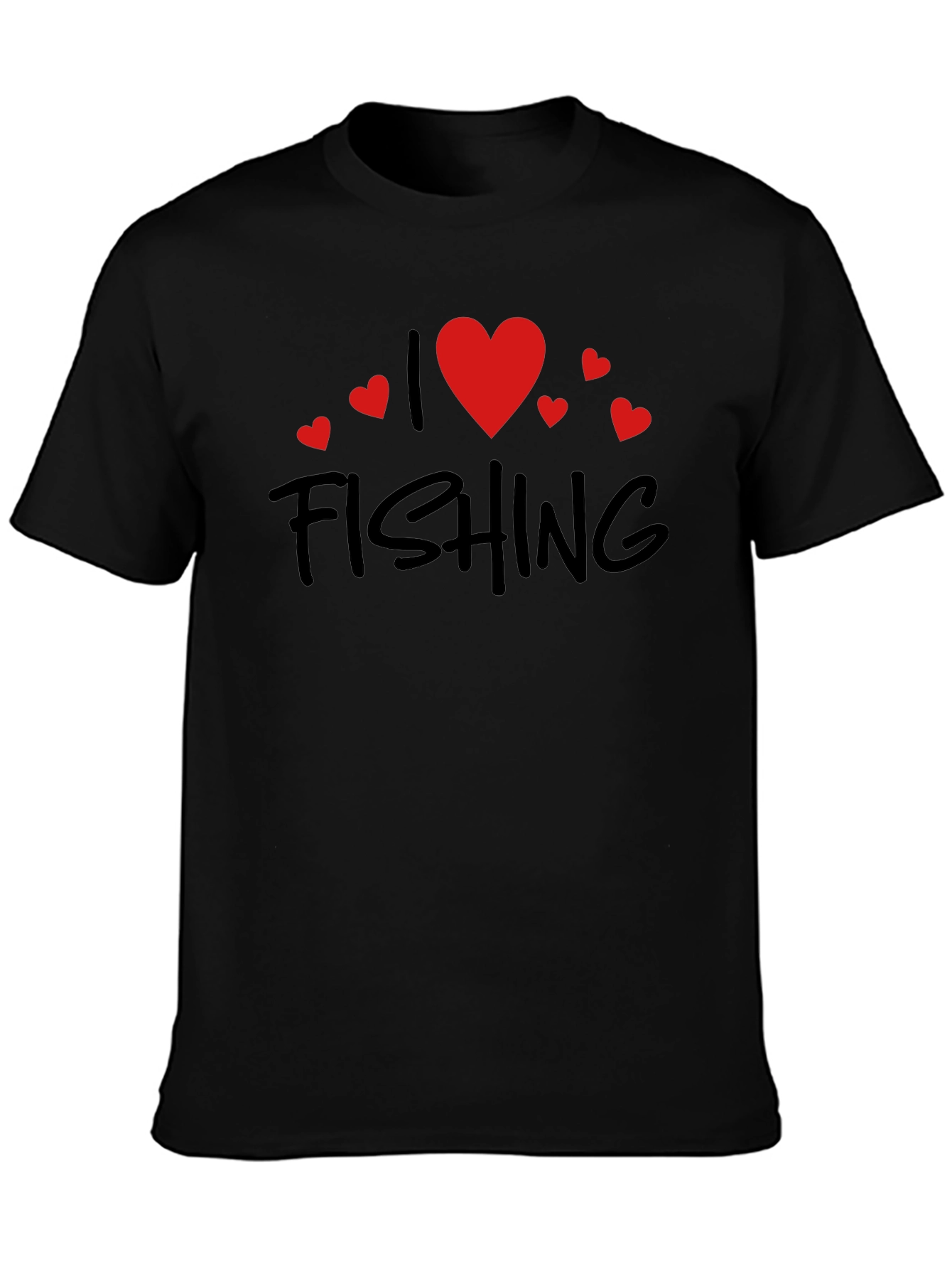 I Love Fishing Black Tee
