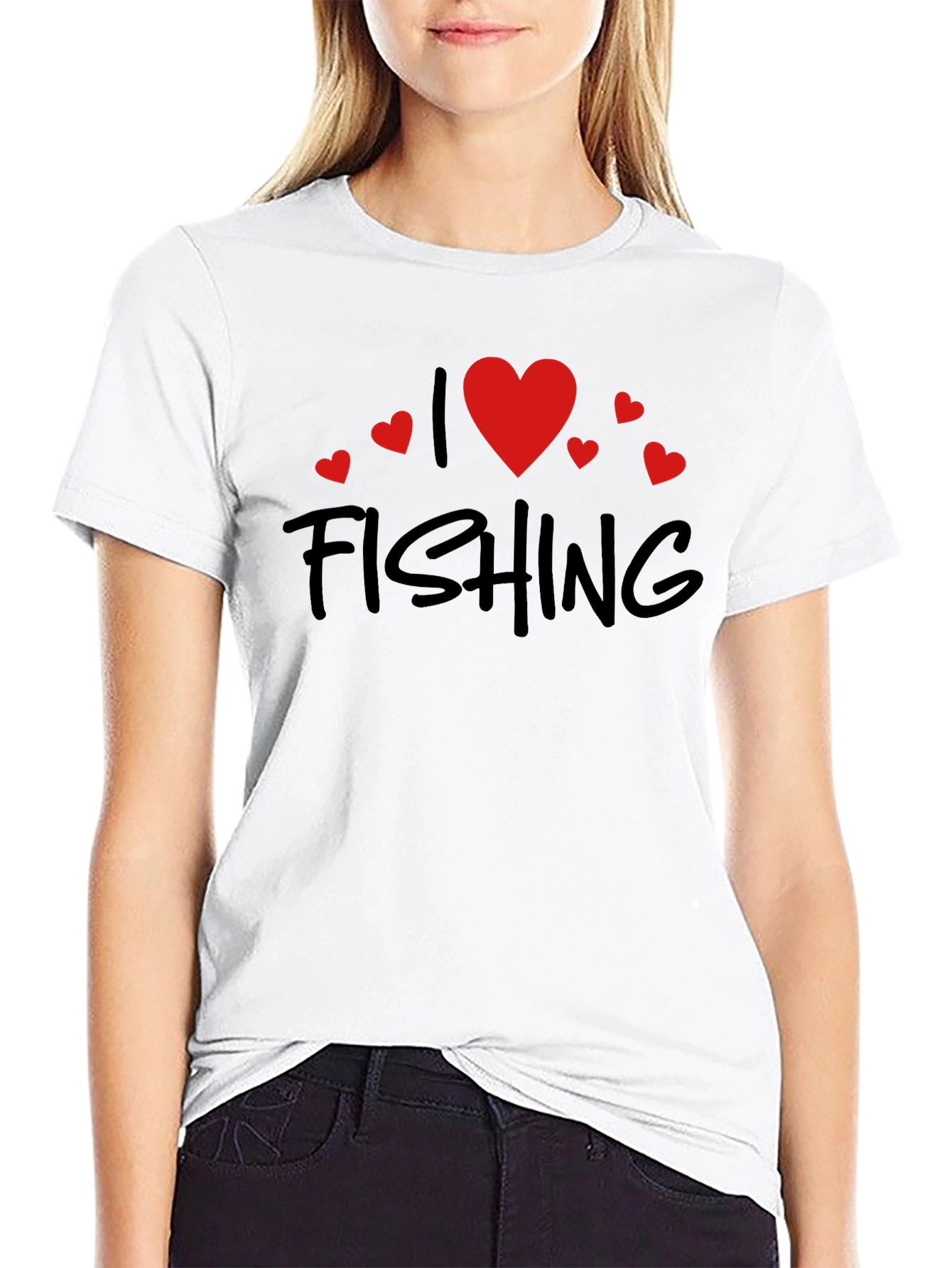 I Love Fishing Black Tee