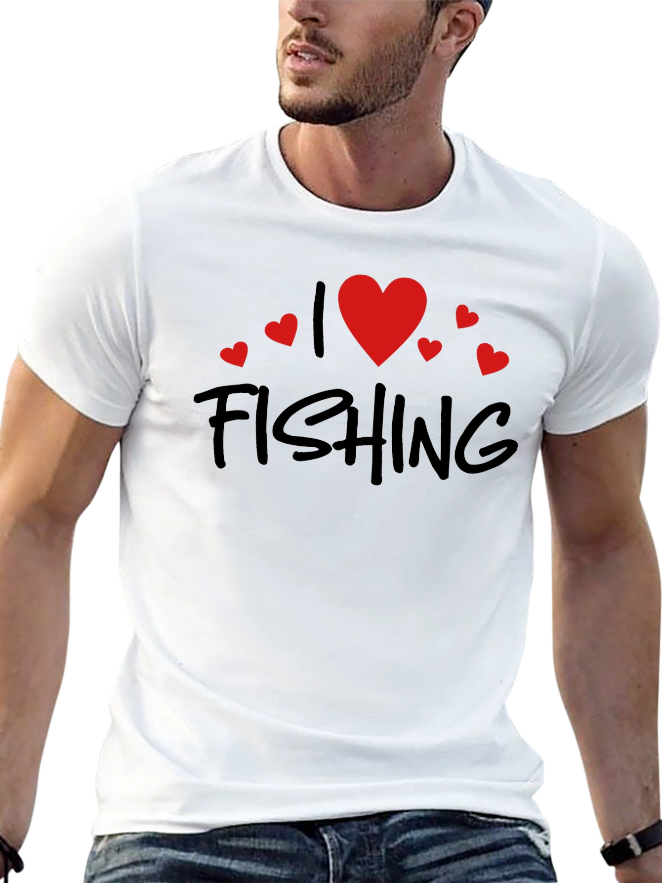 I Love Fishing Black Tee