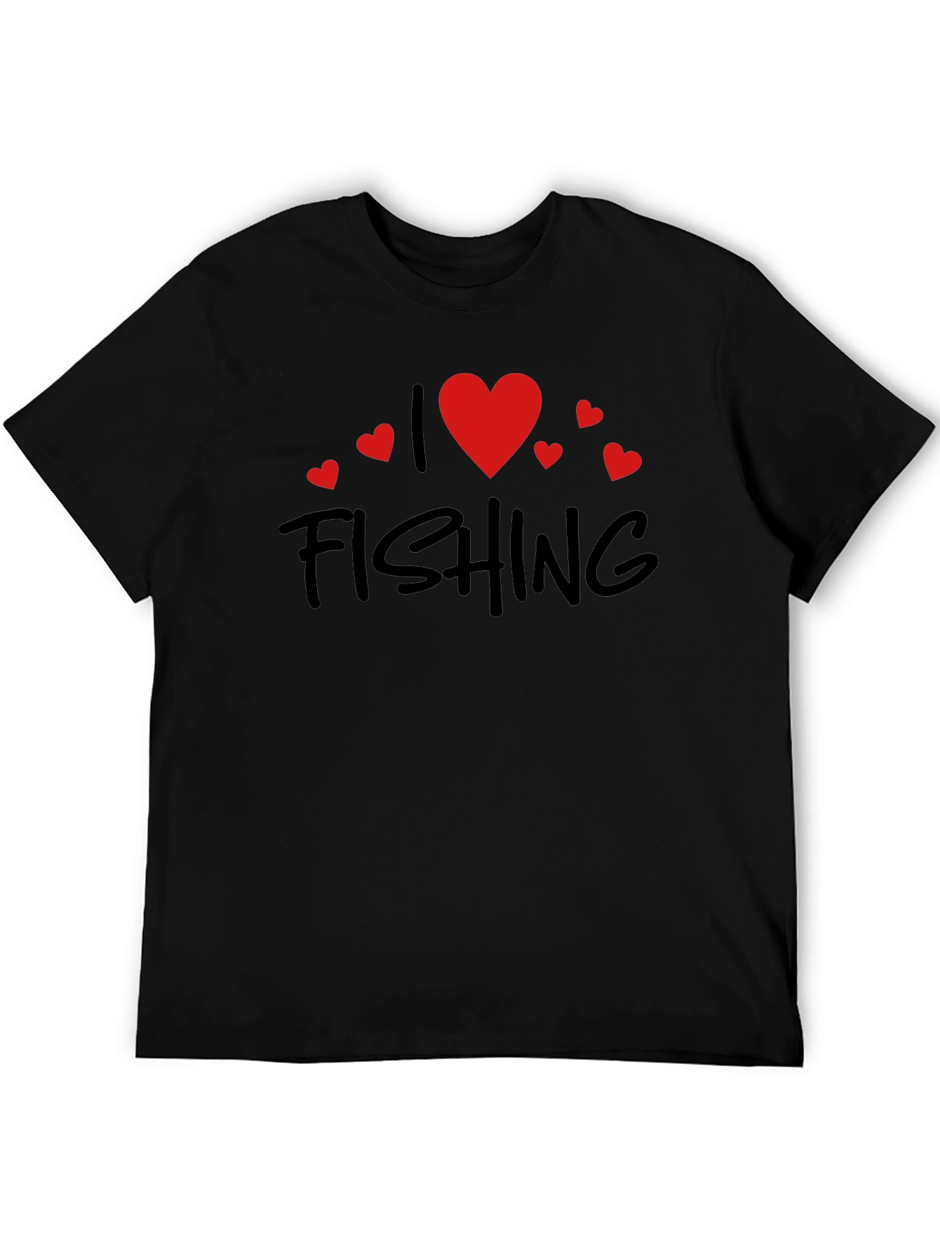I Love Fishing Black Tee