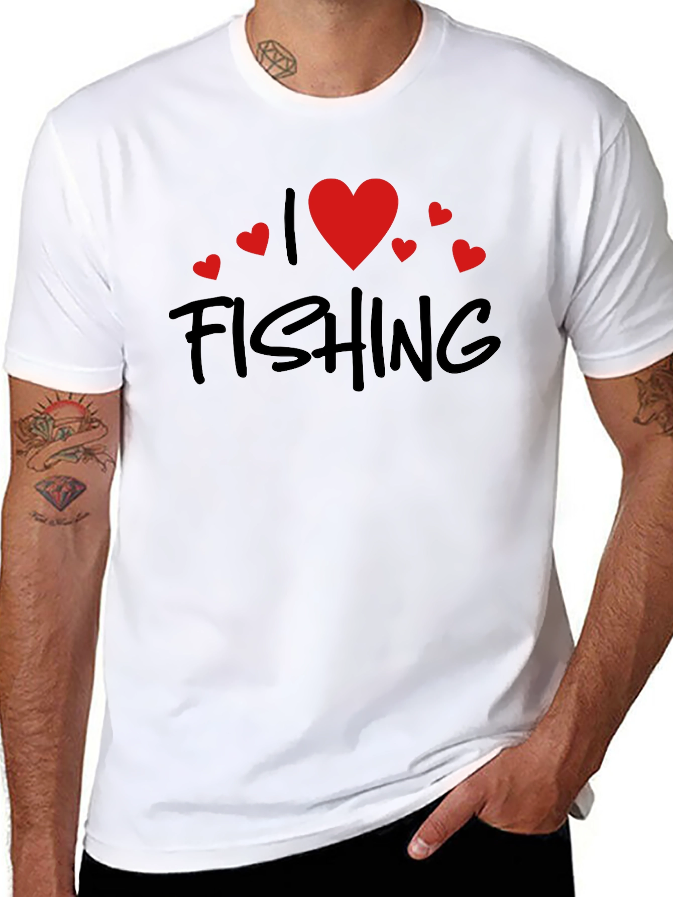 I Love Fishing Black Tee