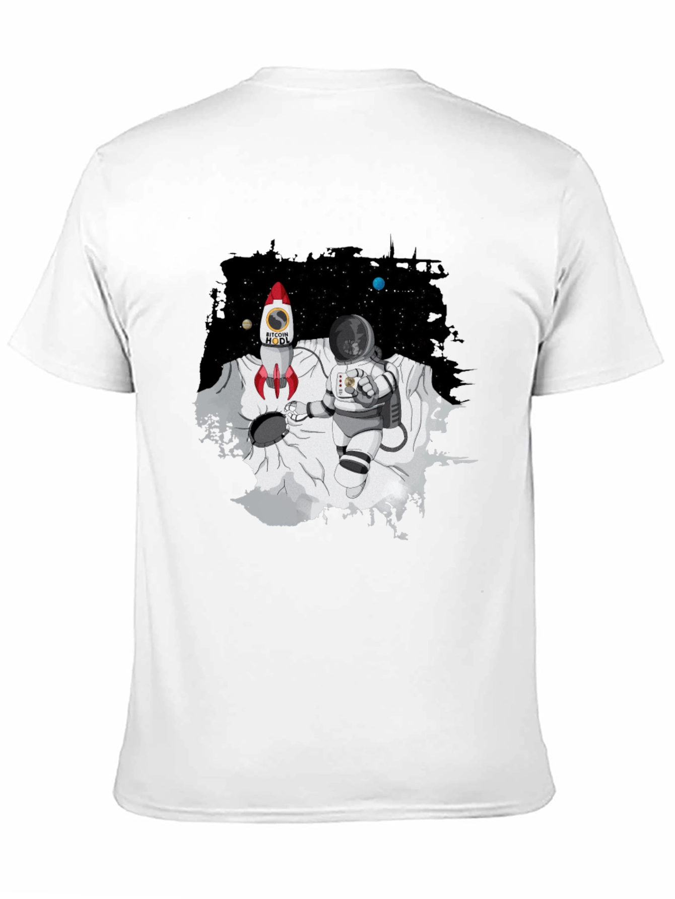 Bitcoin HODL Astronaut T-Shirt - Crypto Moon Landing