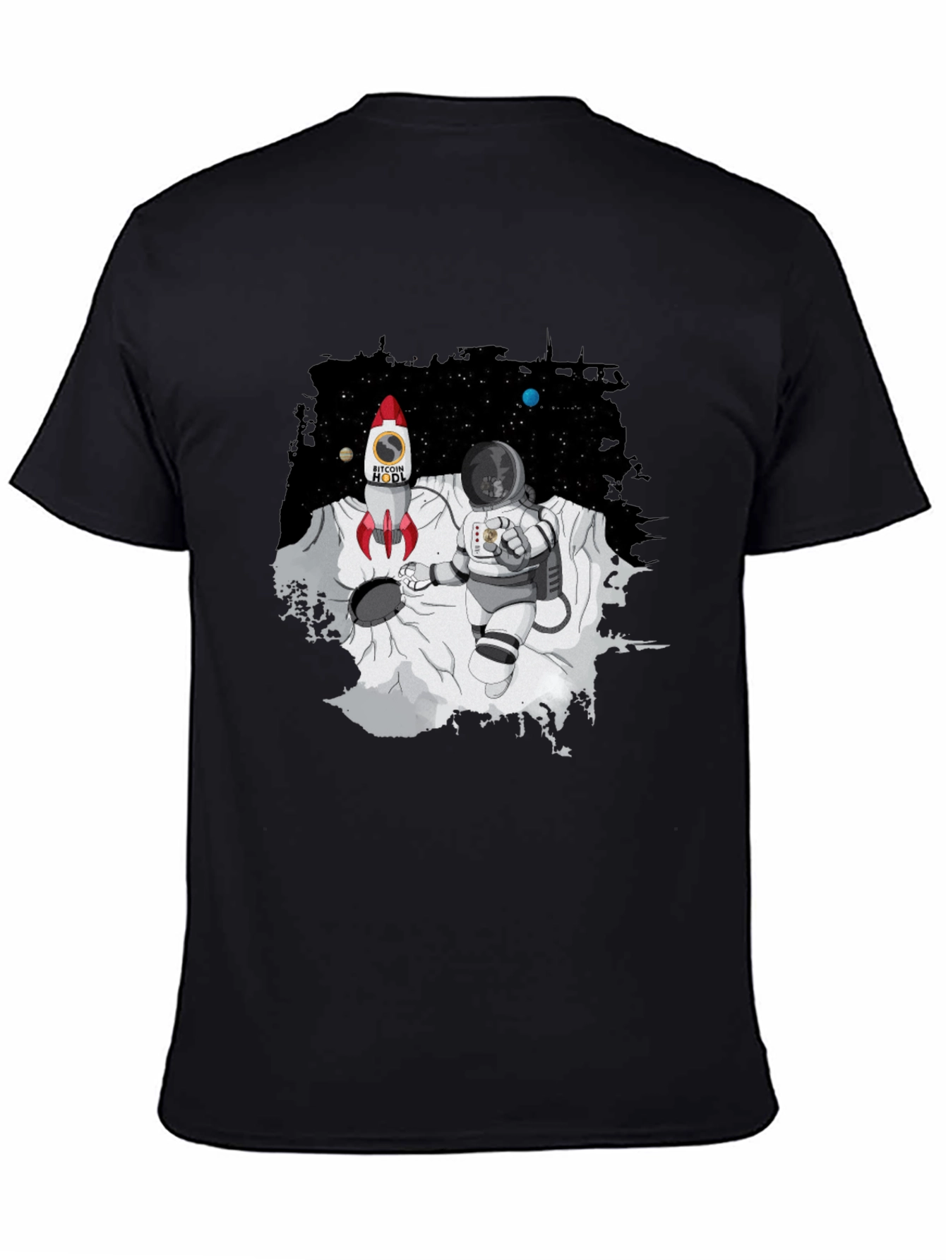 Bitcoin HODL Astronaut T-Shirt - Crypto Moon Landing
