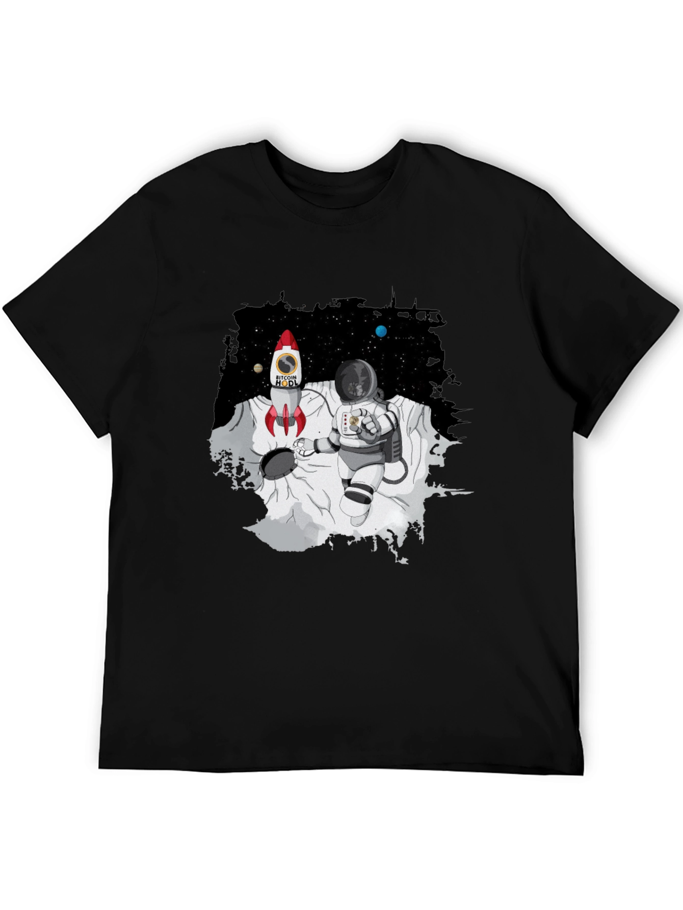 Bitcoin HODL Astronaut T-Shirt - Crypto Moon Landing