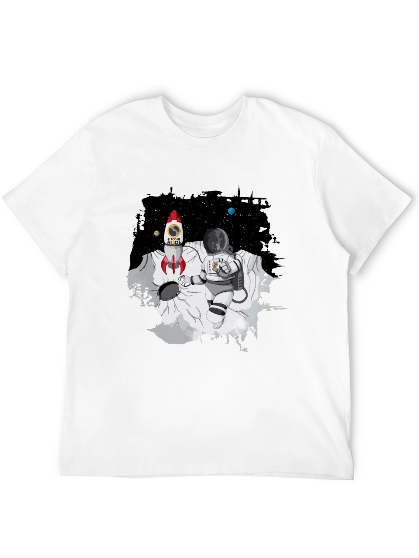 Bitcoin HODL Astronaut T-Shirt - Crypto Moon Landing