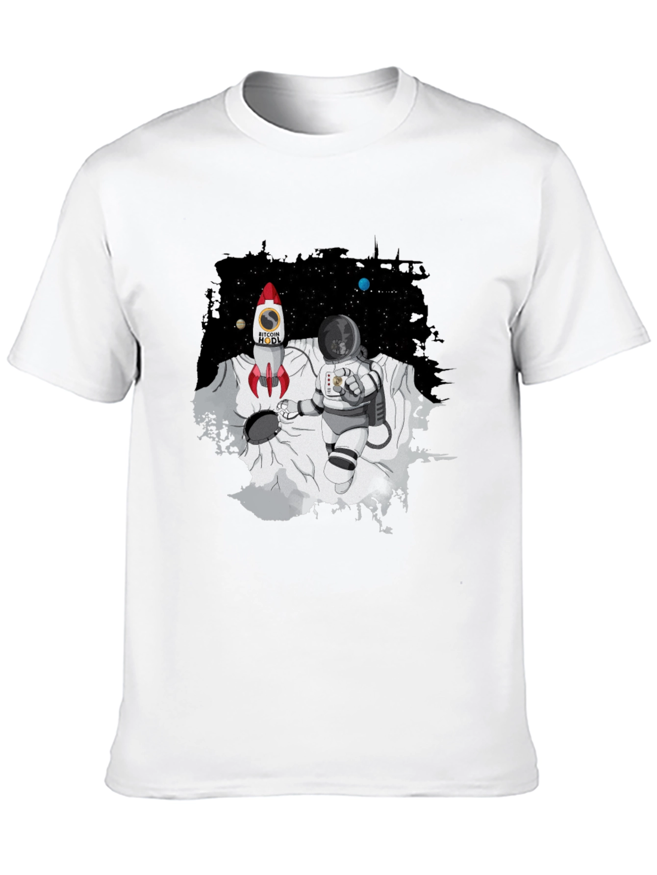 Bitcoin HODL Astronaut T-Shirt - Crypto Moon Landing