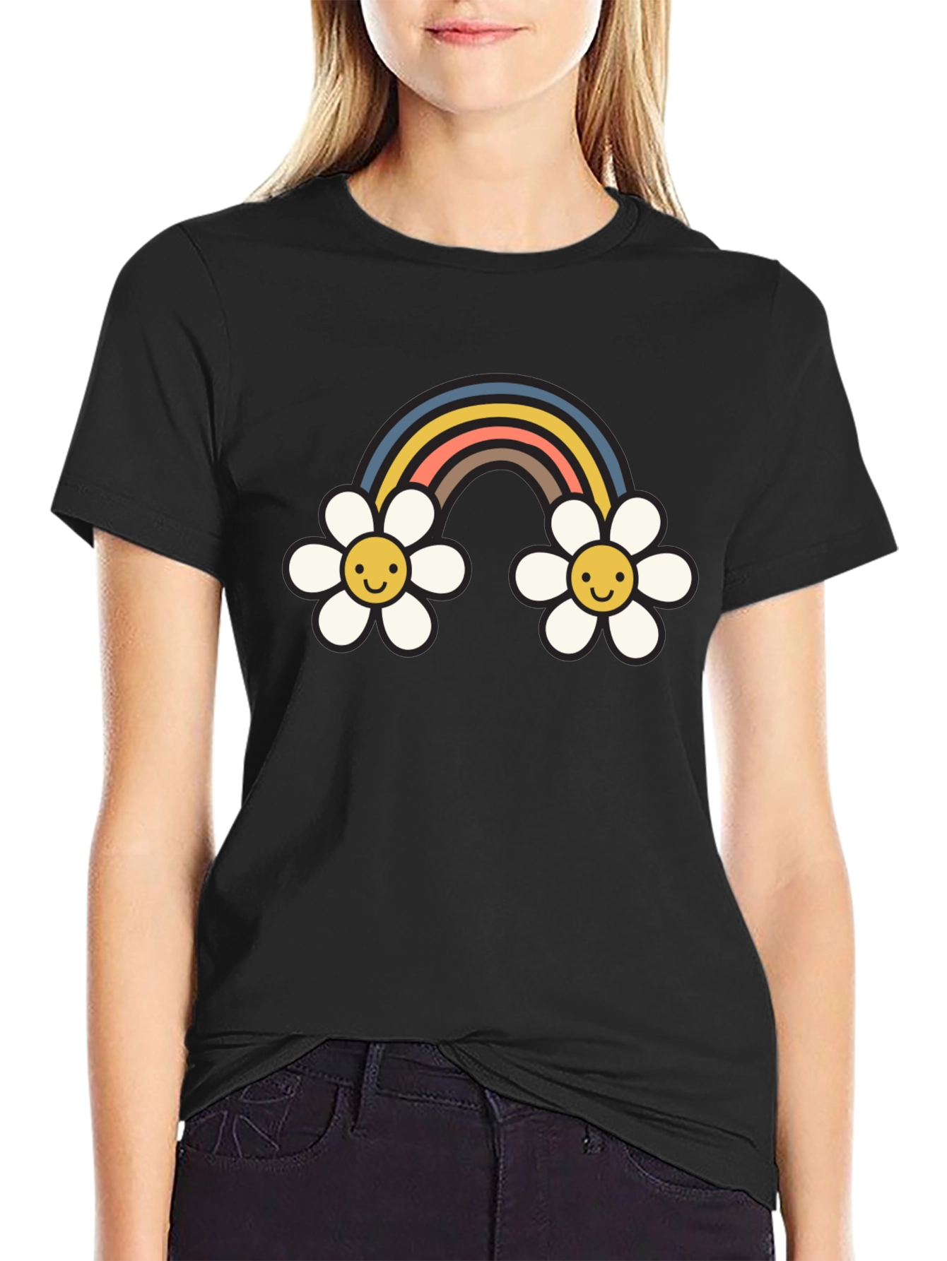 Retro Rainbow Daisy T-Shirt