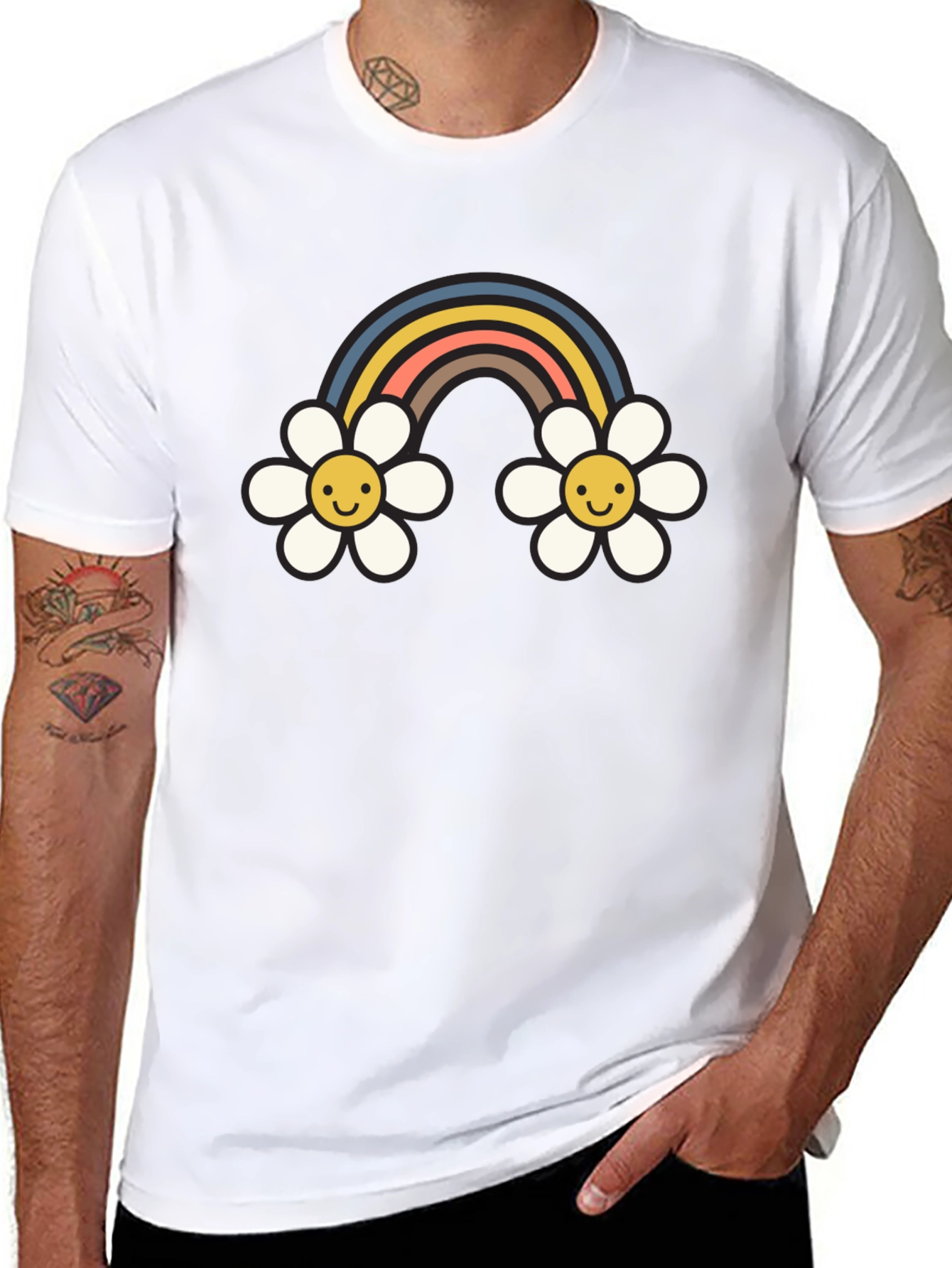 Retro Rainbow Daisy T-Shirt