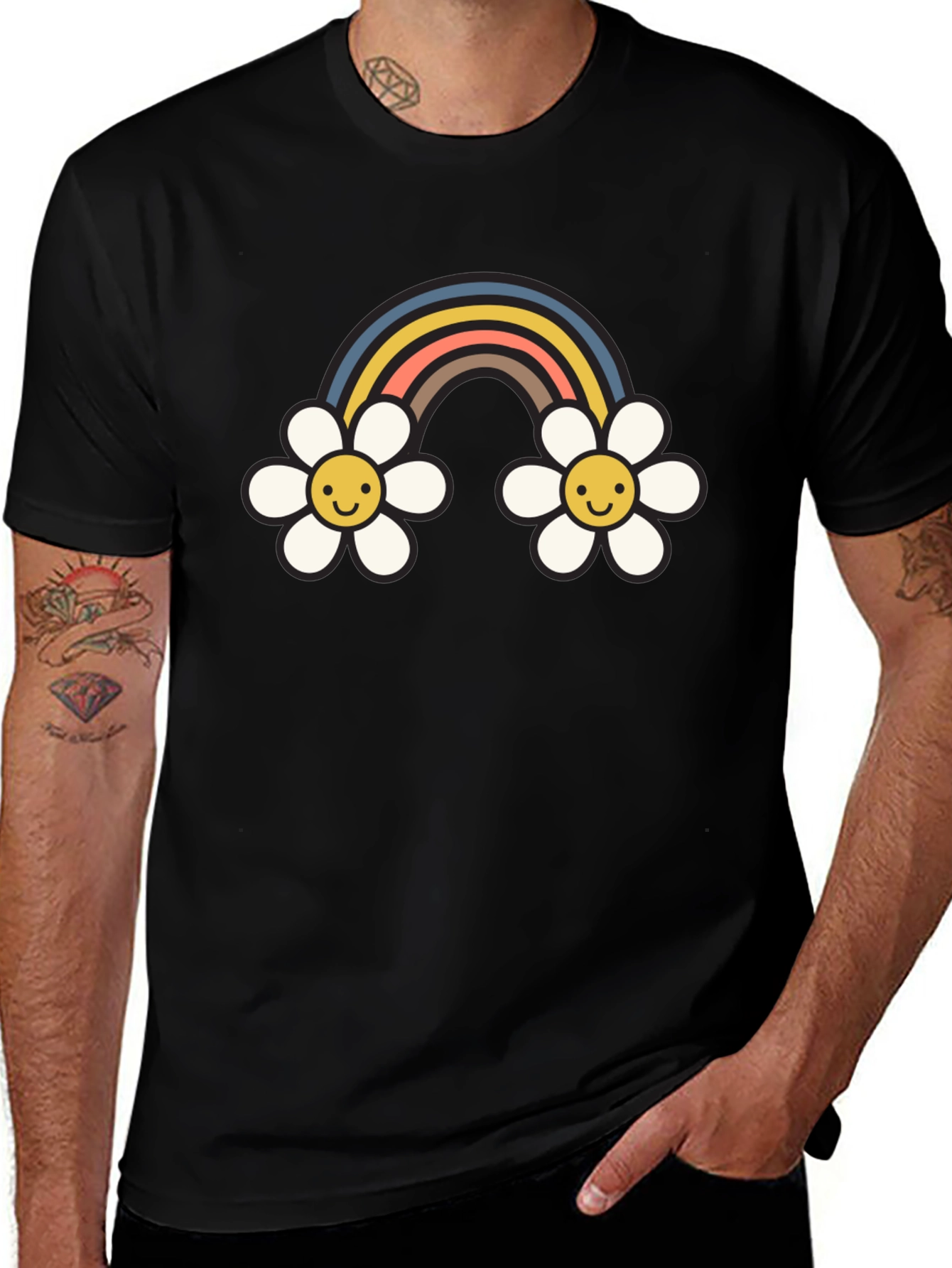 Retro Rainbow Daisy T-Shirt