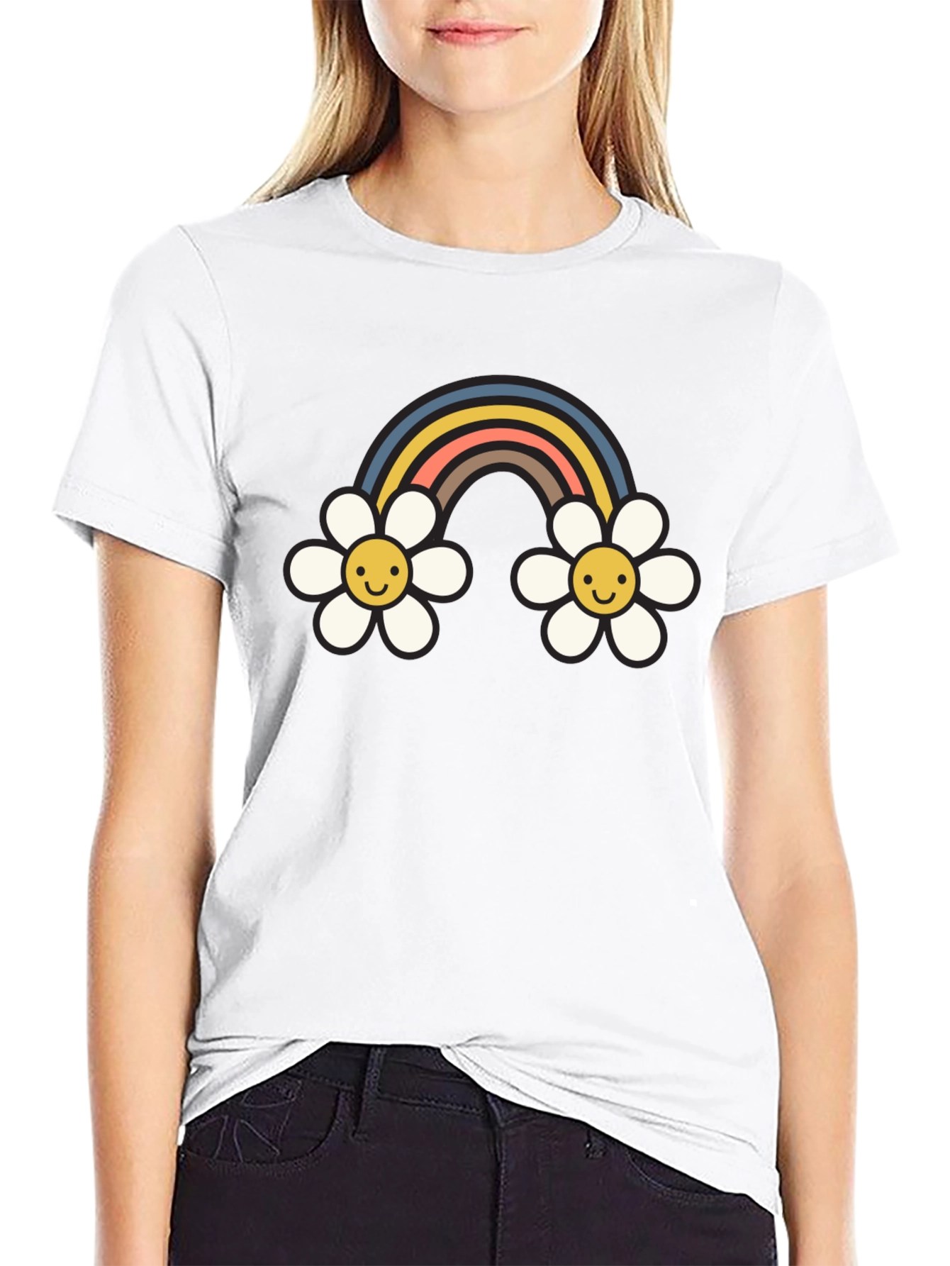 Retro Rainbow Daisy T-Shirt