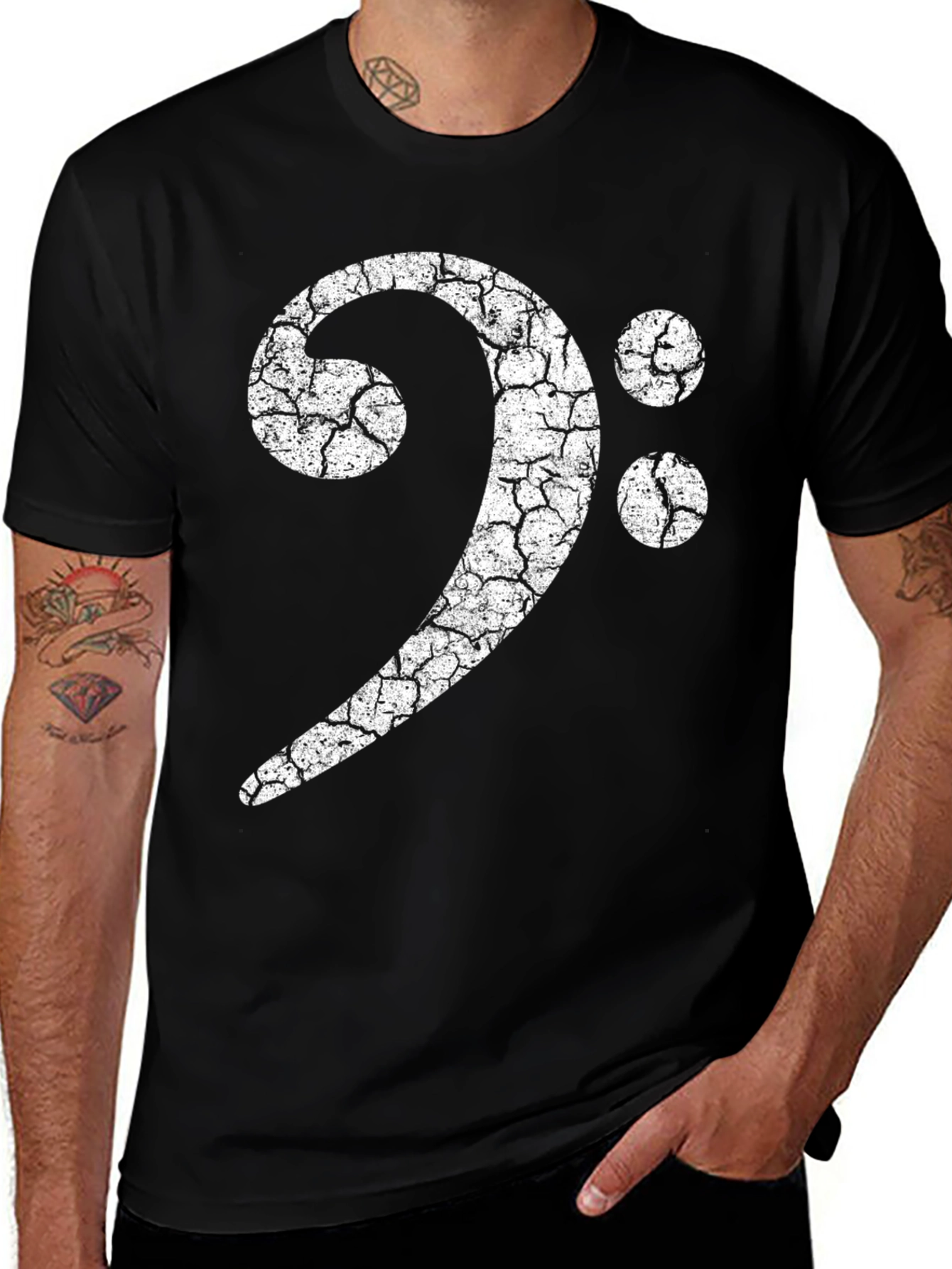 Bass Clef Graphic Tee - Music Lover Shirt