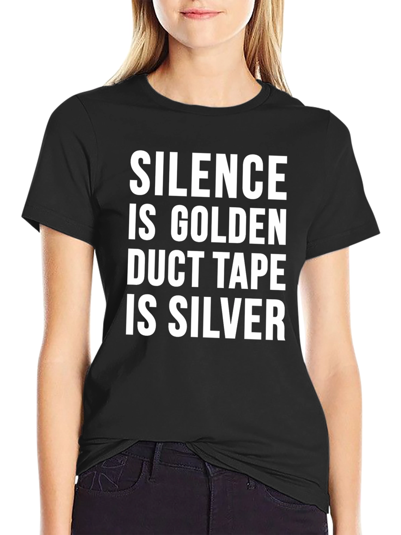 Silence is Golden T-Shirt - Funny Duct Tape Tee