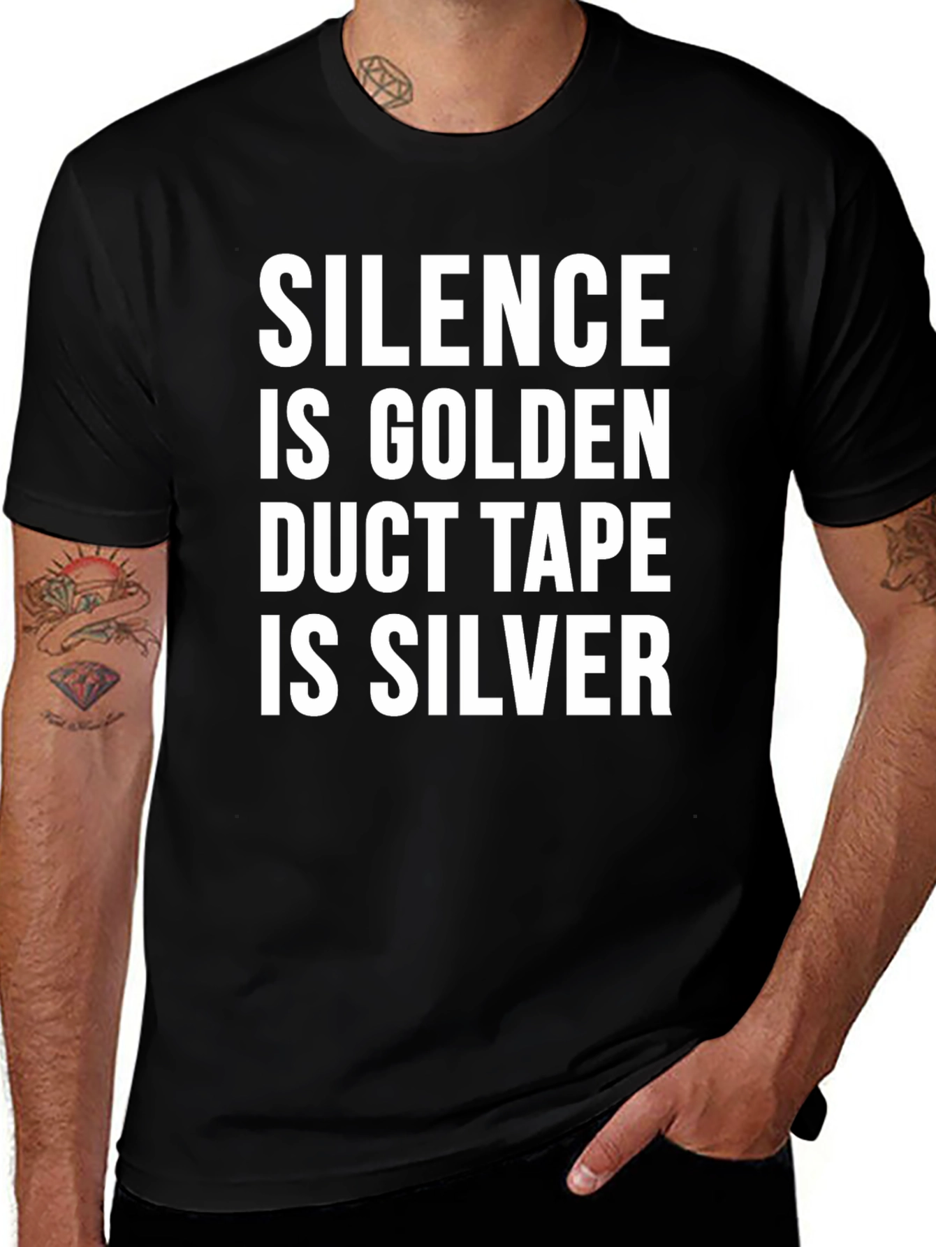 Silence is Golden T-Shirt - Funny Duct Tape Tee