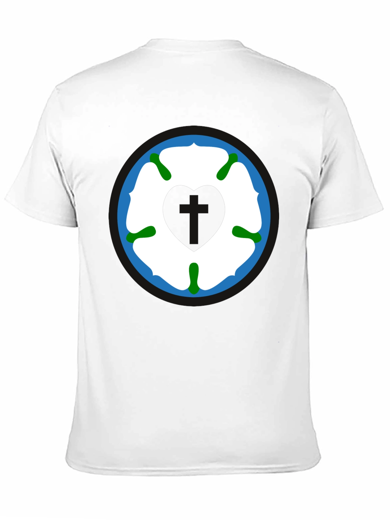 Yorkshire Rose Heart T-Shirt - Black Cotton Tee