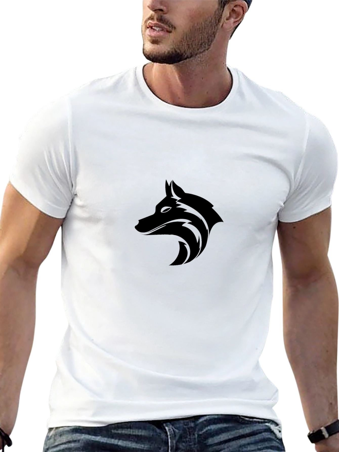 Black Wolf Graphic T-Shirt - Stylish Mens Tee