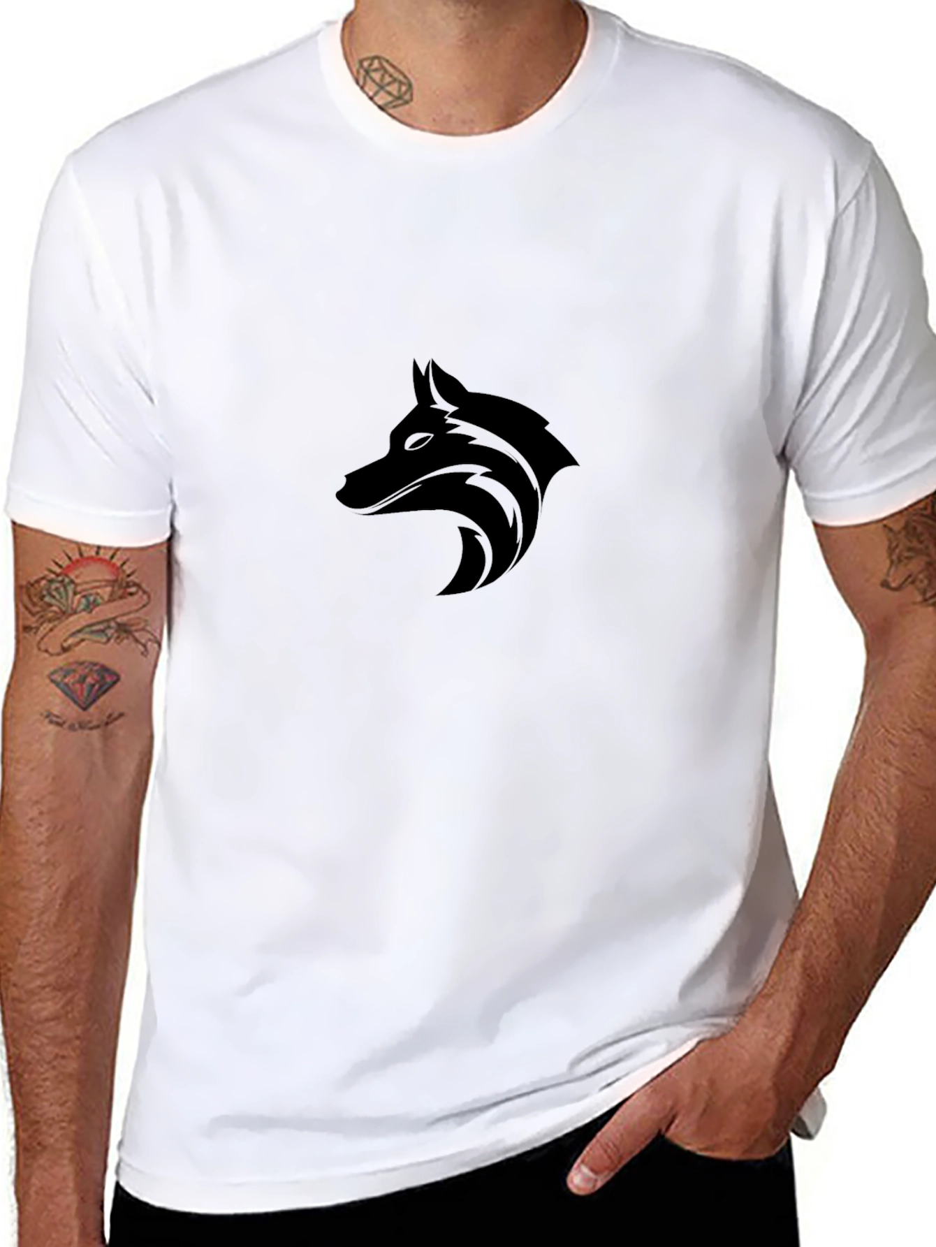 Black Wolf Graphic T-Shirt - Stylish Mens Tee