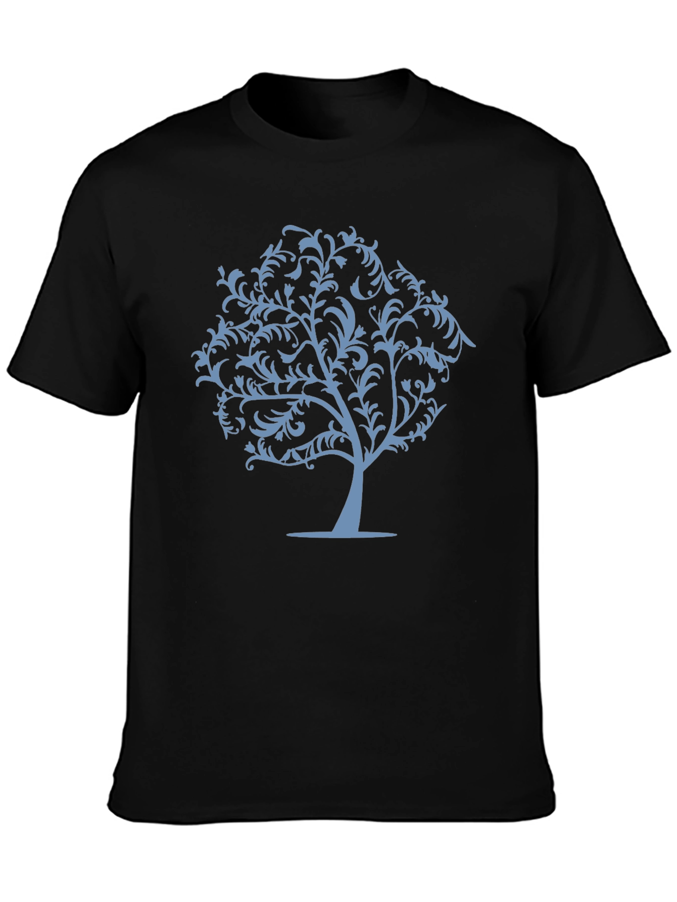 Stylish Tree Graphic T-Shirt - Black