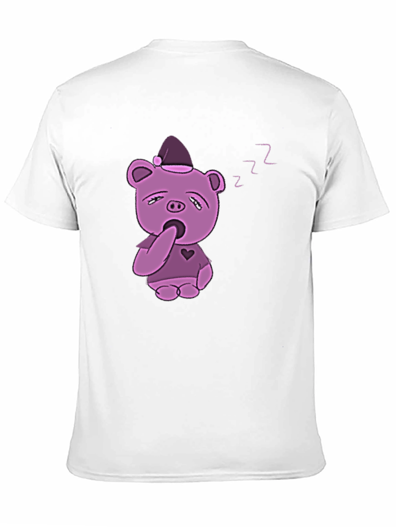 Sleepy Piggy T-Shirt - Black Cotton Blend