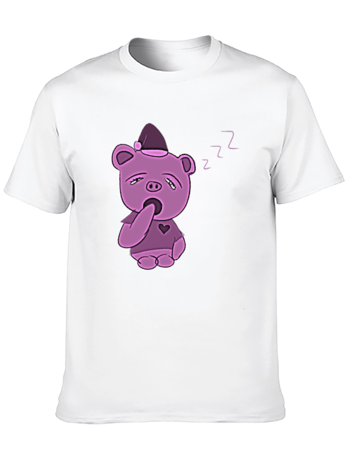 Sleepy Piggy T-Shirt - Black Cotton Blend