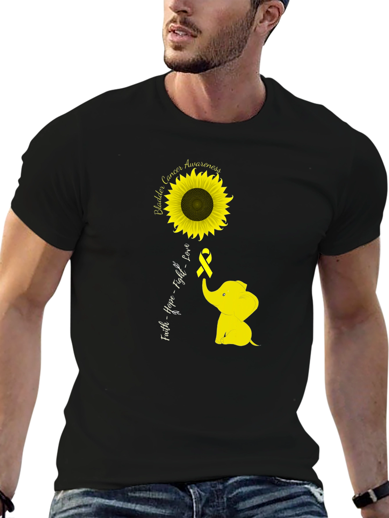 Bladder Cancer Awareness Sunflower T-Shirt