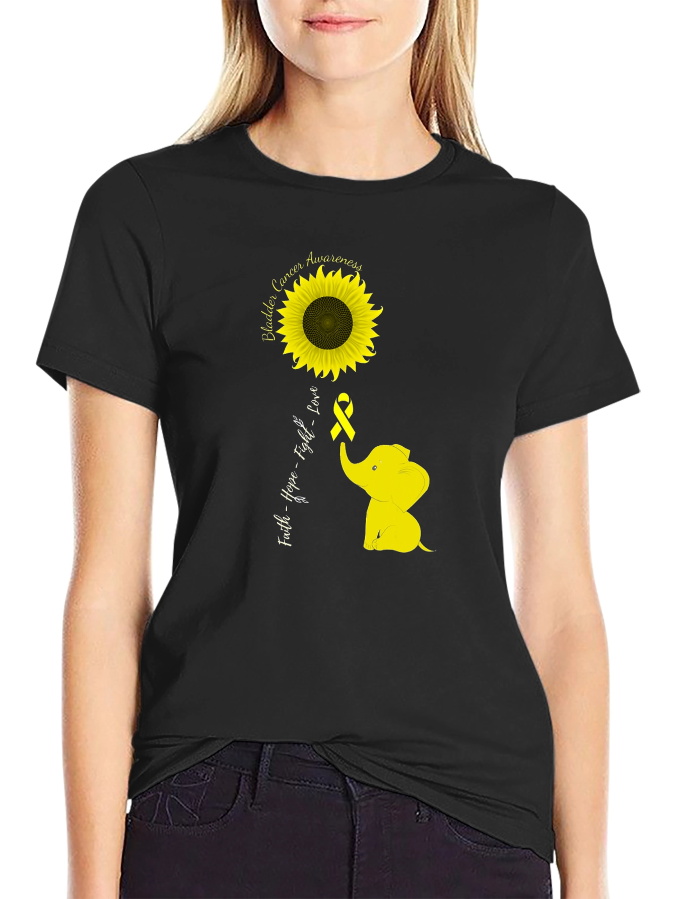 Bladder Cancer Awareness Sunflower T-Shirt