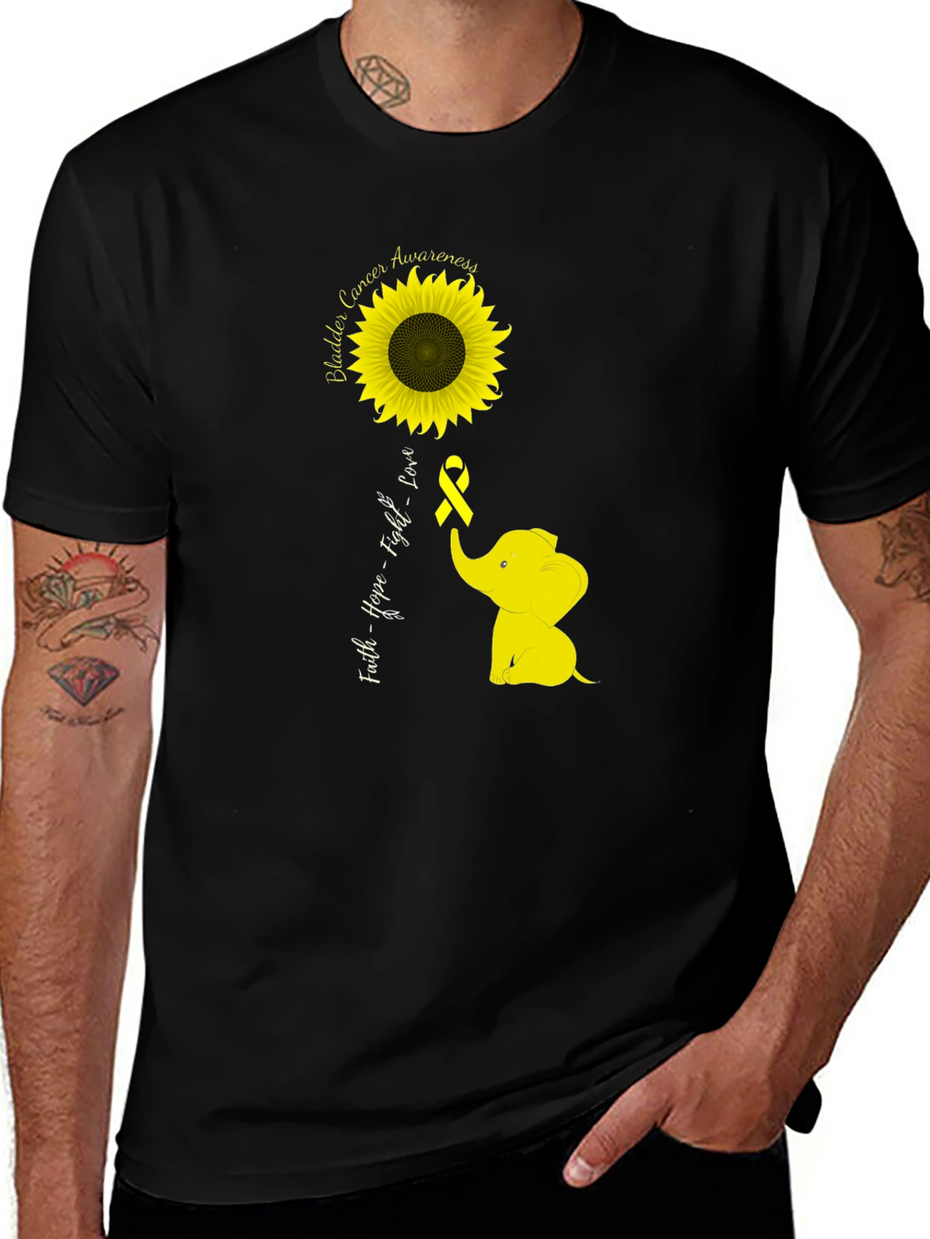 Bladder Cancer Awareness Sunflower T-Shirt