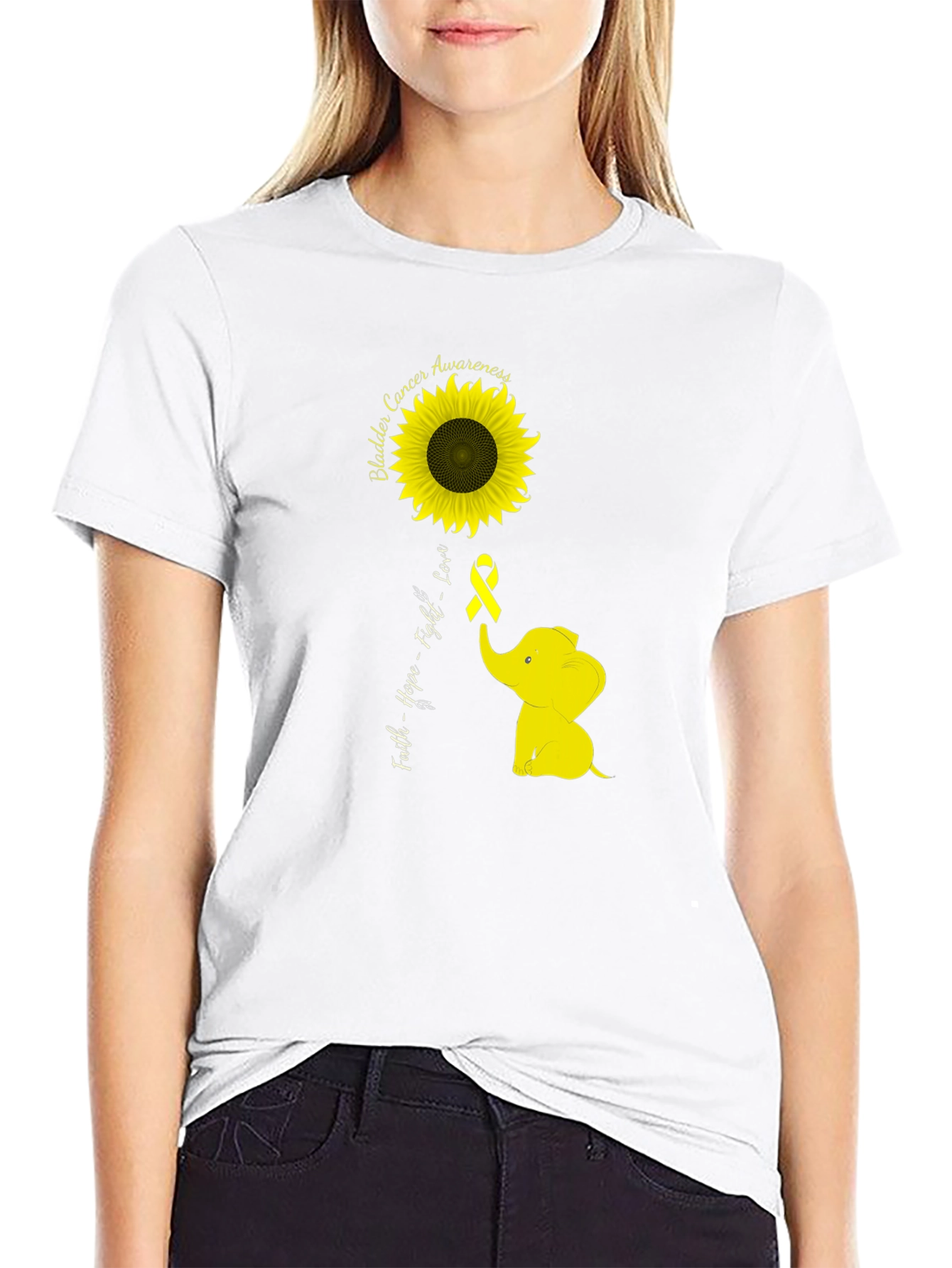Bladder Cancer Awareness Sunflower T-Shirt