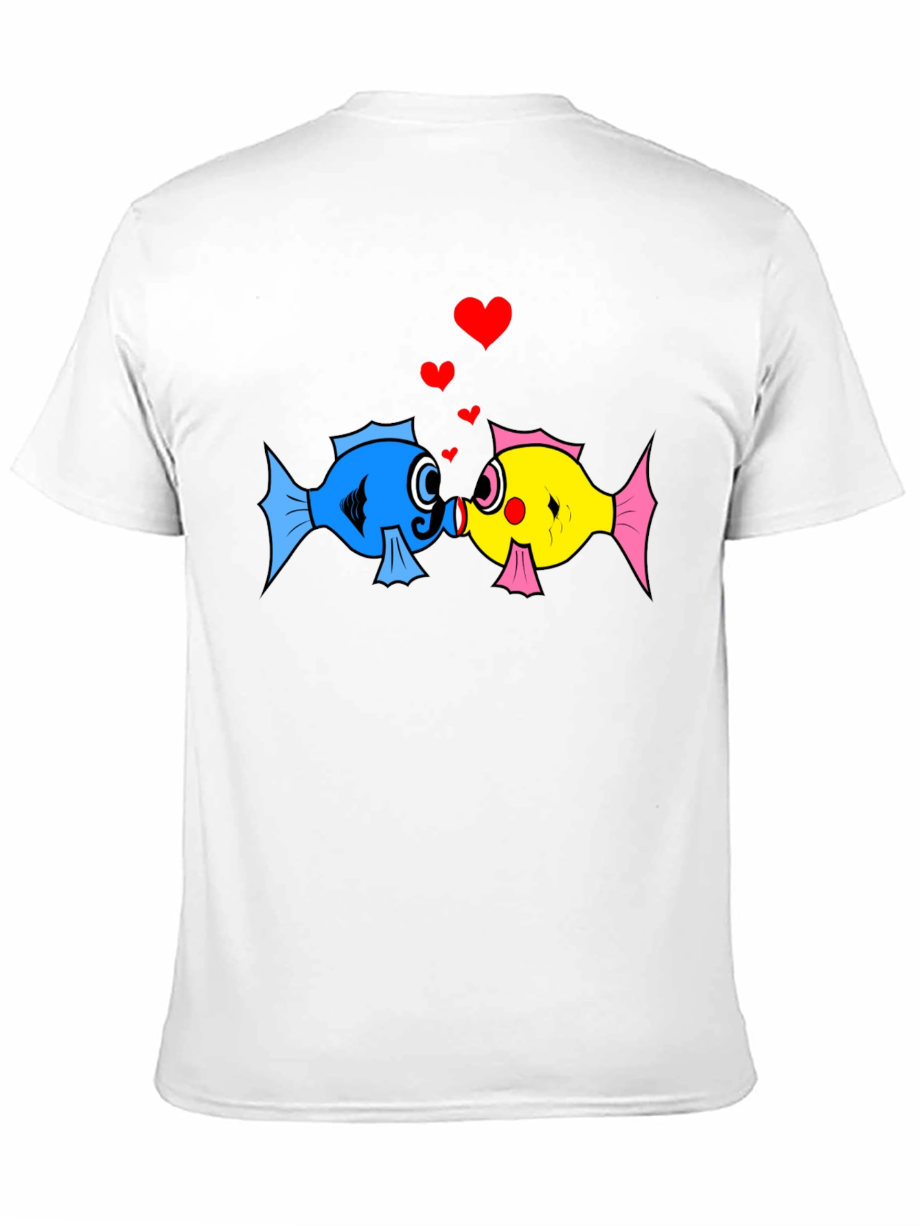 Fish Love T-Shirt: Cute Cartoon Kissing Fish Design